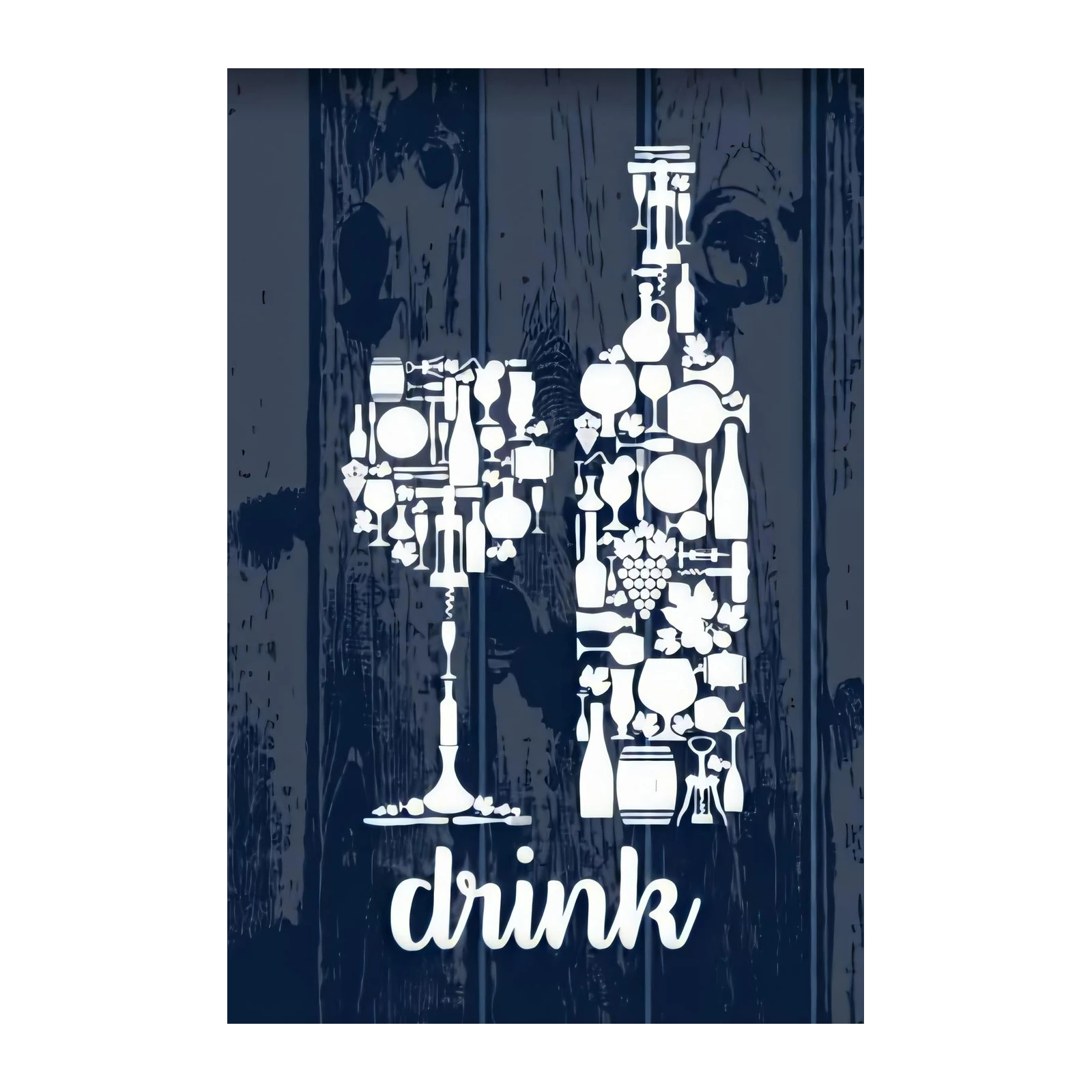 Elegant Wine & Spirits Collage Wall Art