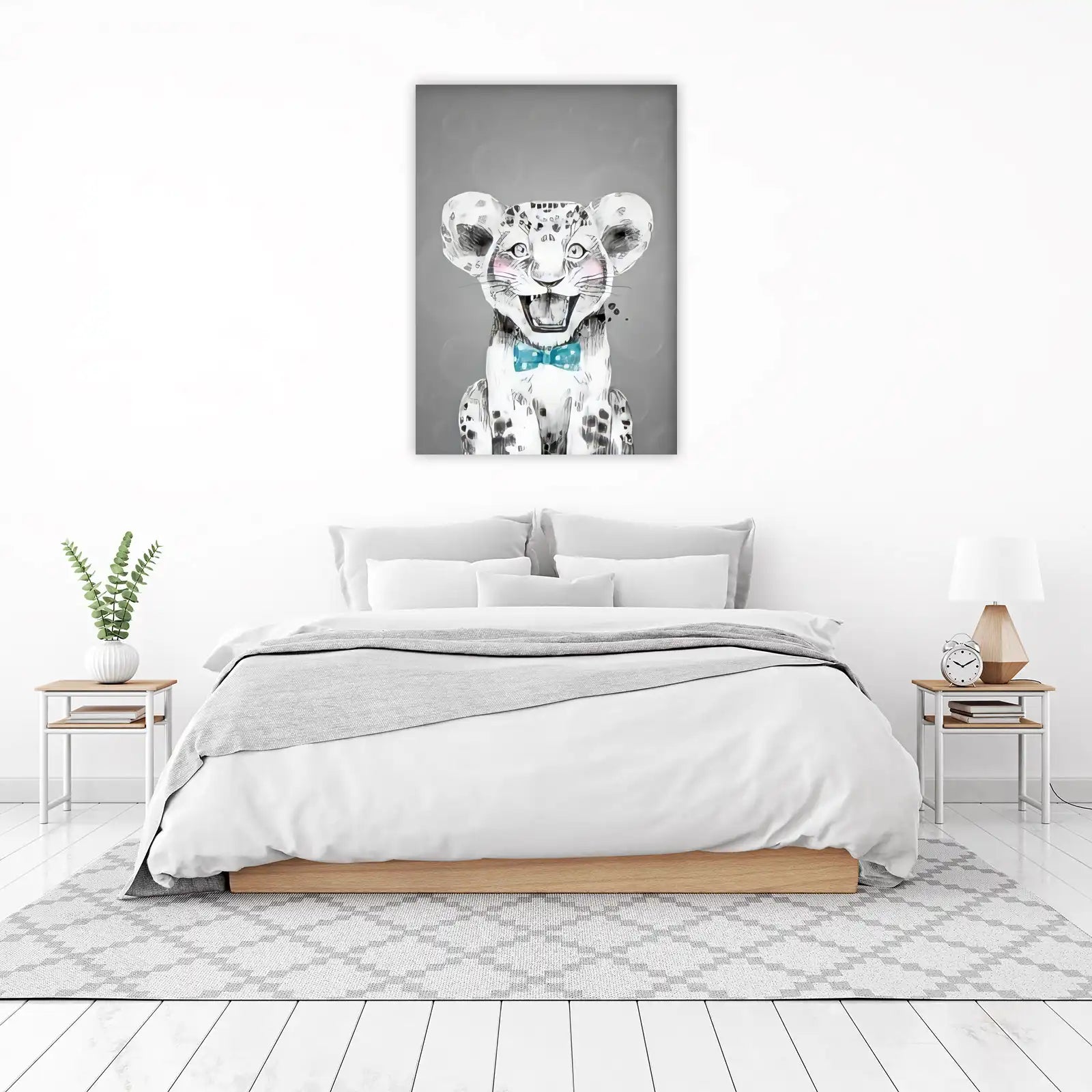 Chic Snow Leopard Bow Tie Wall Art