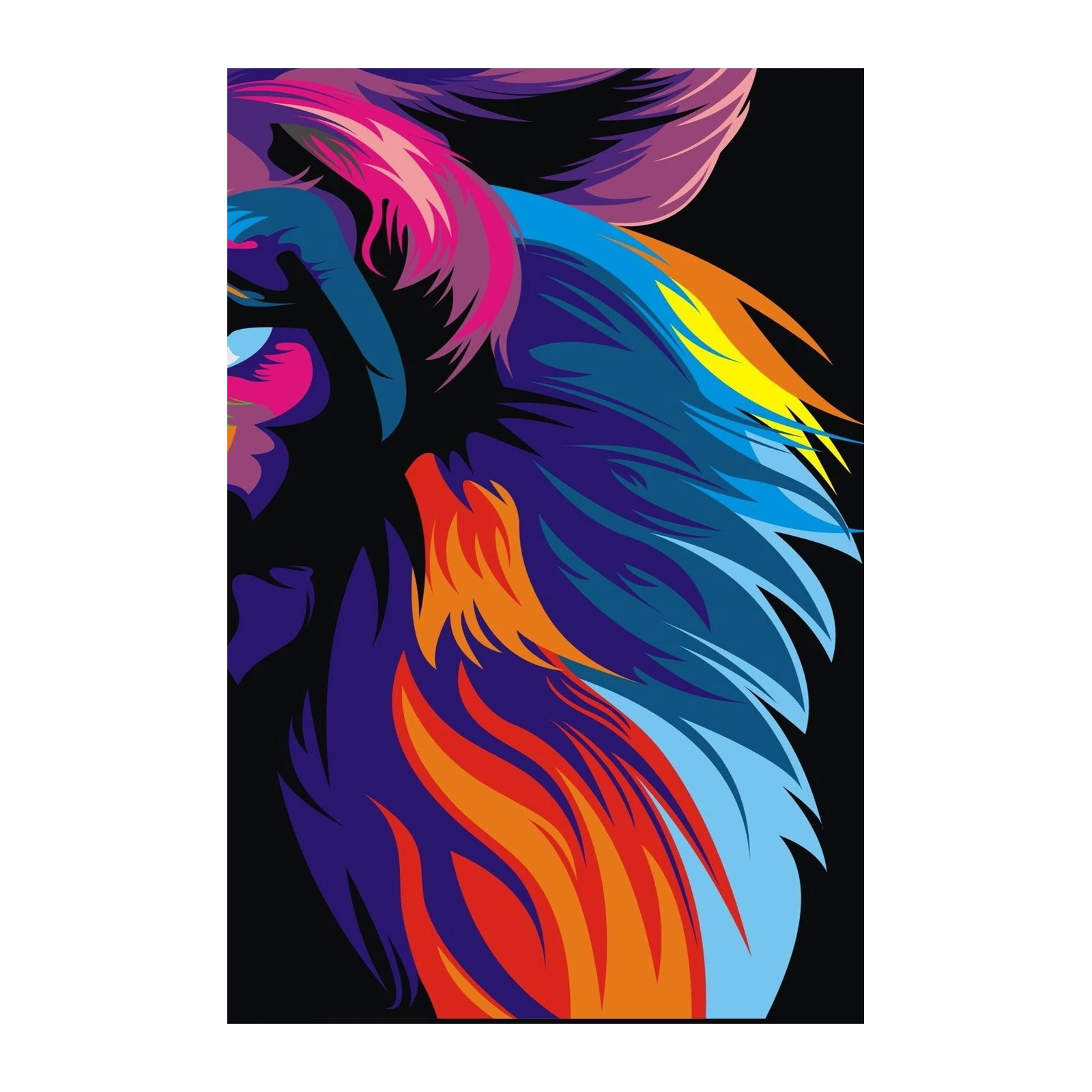Vibrant Pop Art Lion Wall Art