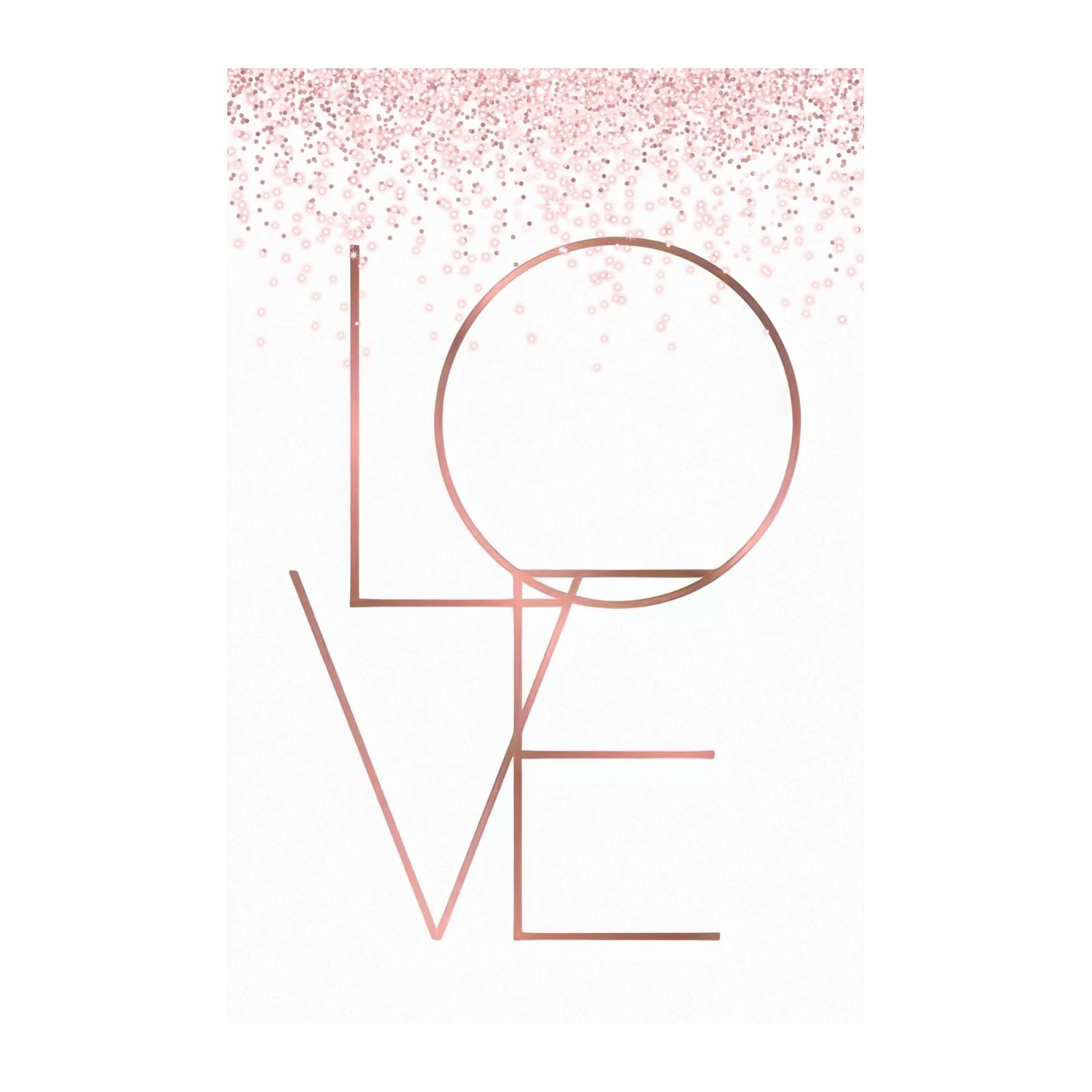 Rose Gold Geometric LOVE Wall Art