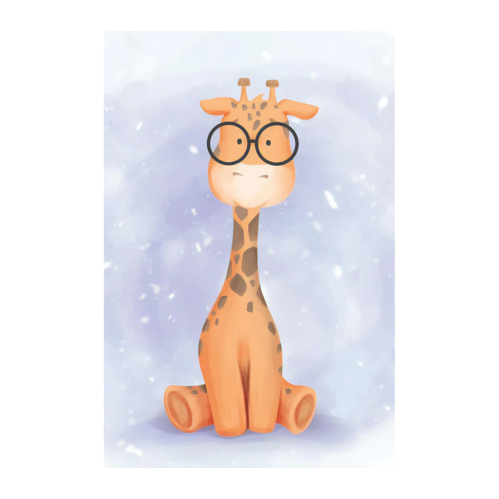Adorable Giraffe with Glasses Wall Art