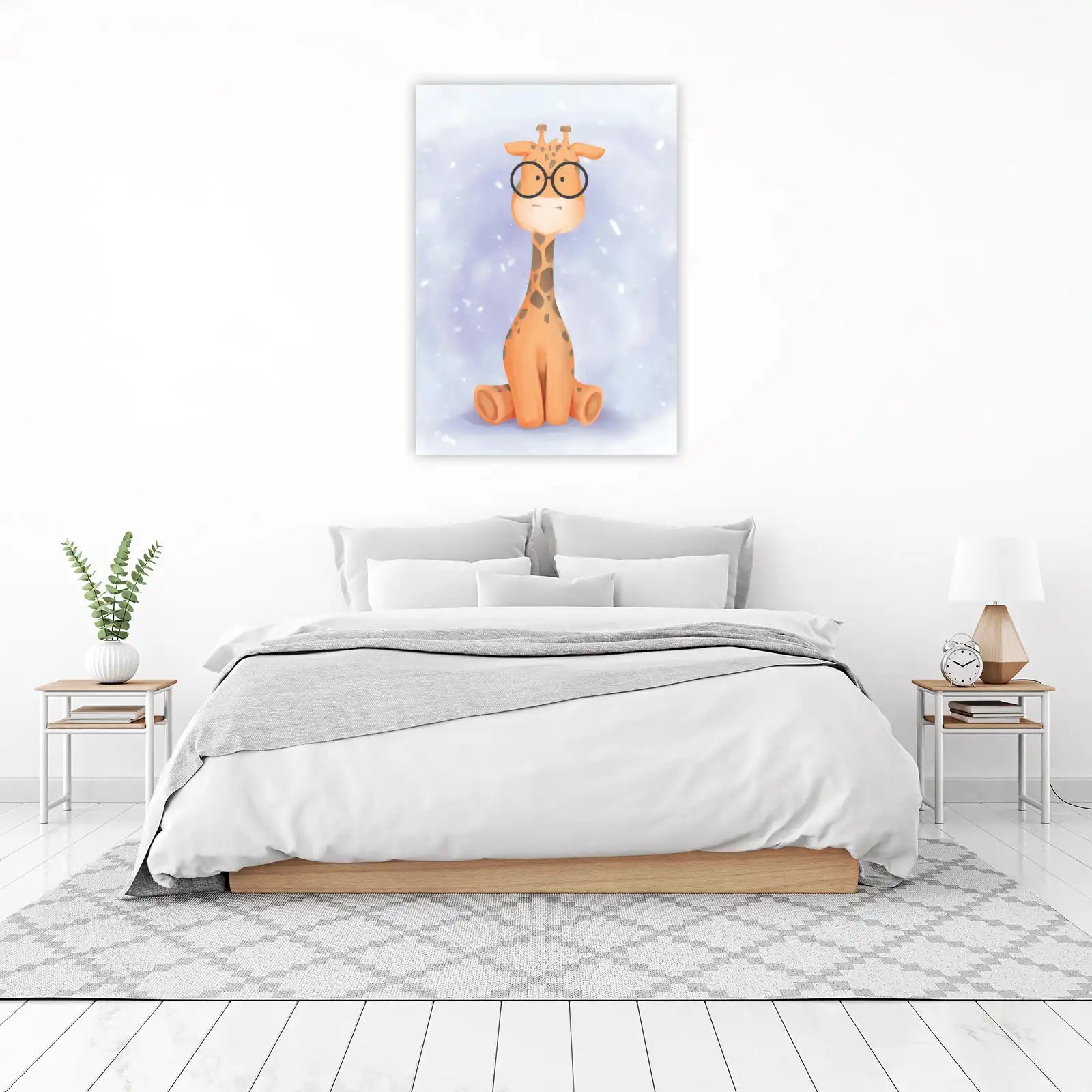 Adorable Giraffe with Glasses Wall Art