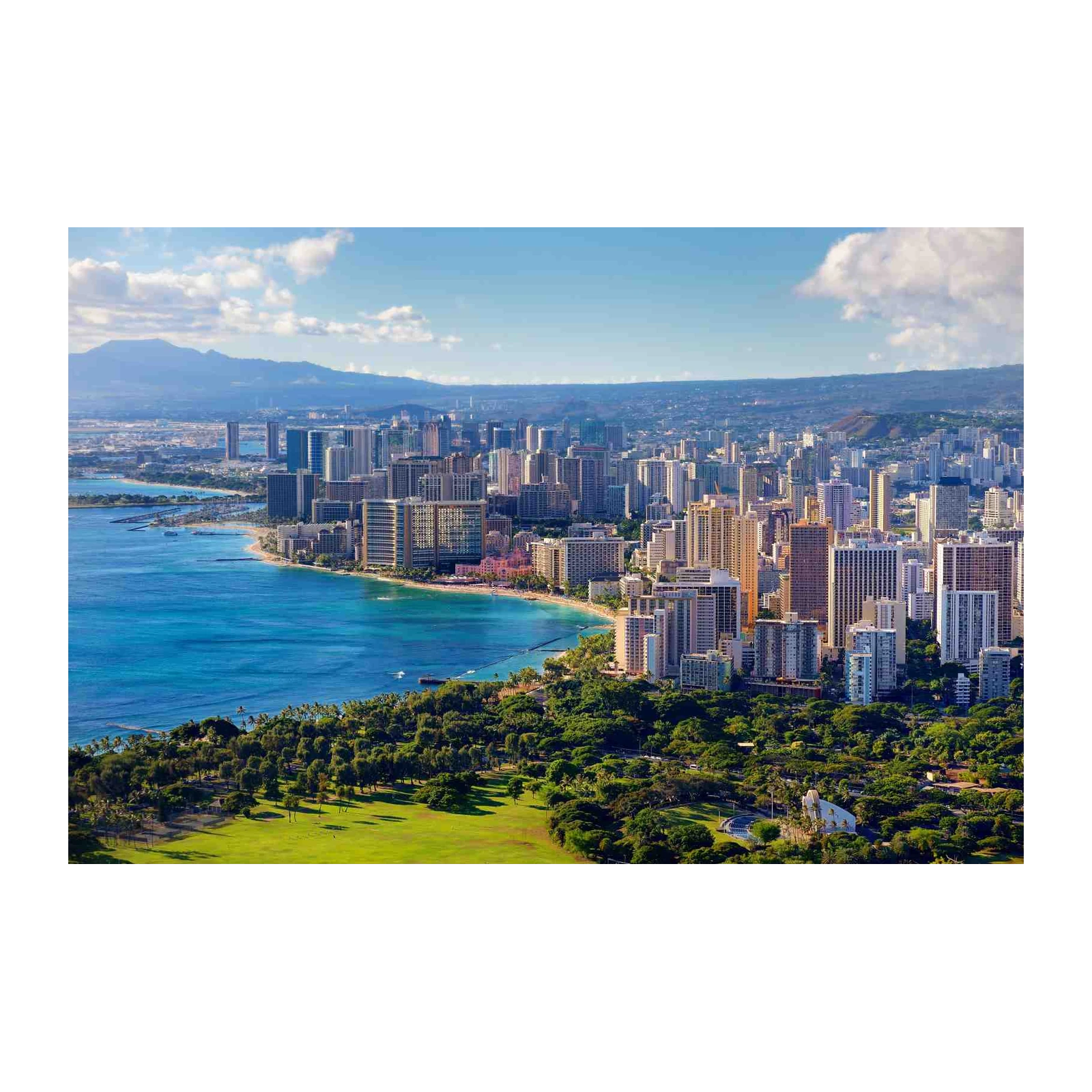 Waikiki Beach Cityscape Wall Art