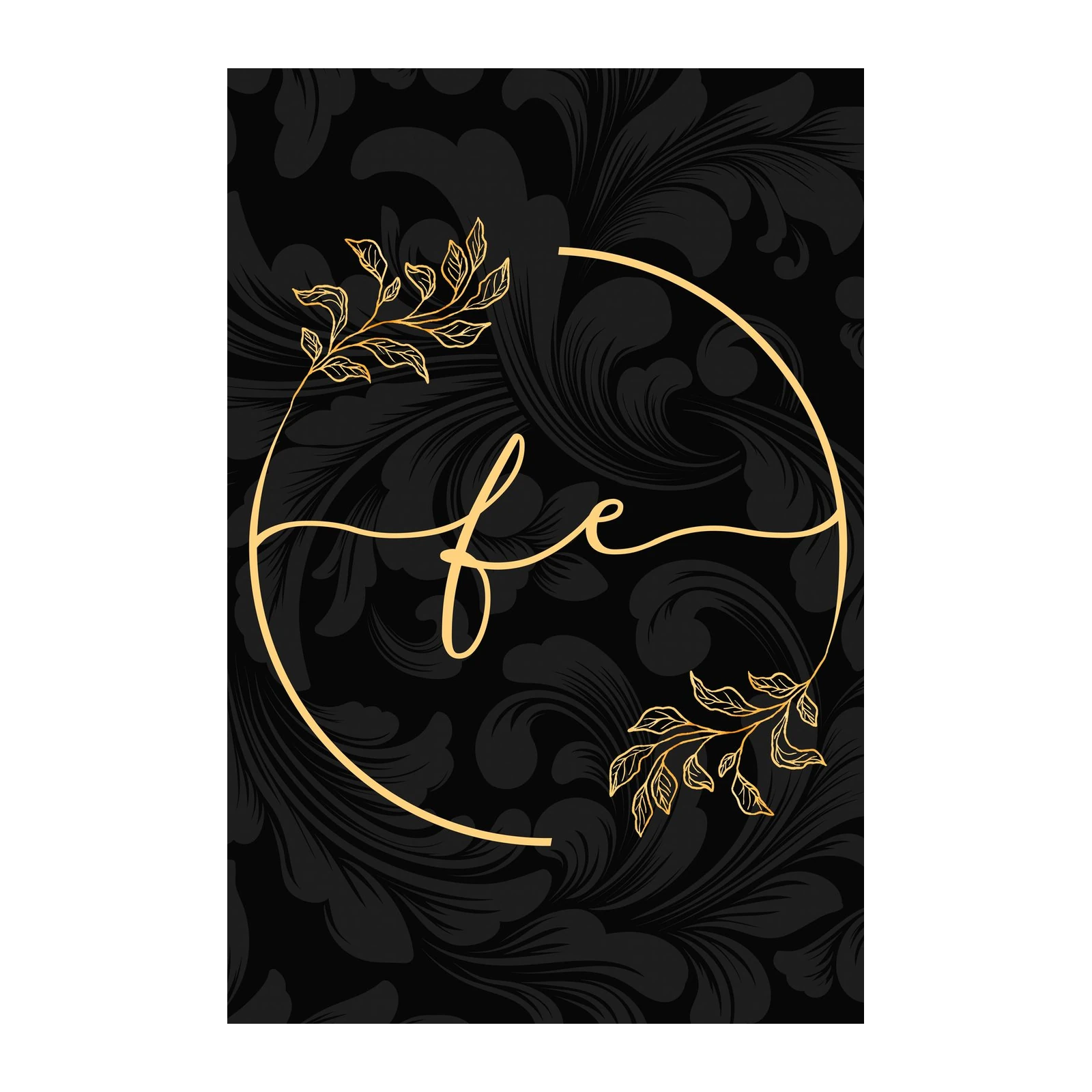 Elegant Gold Floral Monogram Wall Art