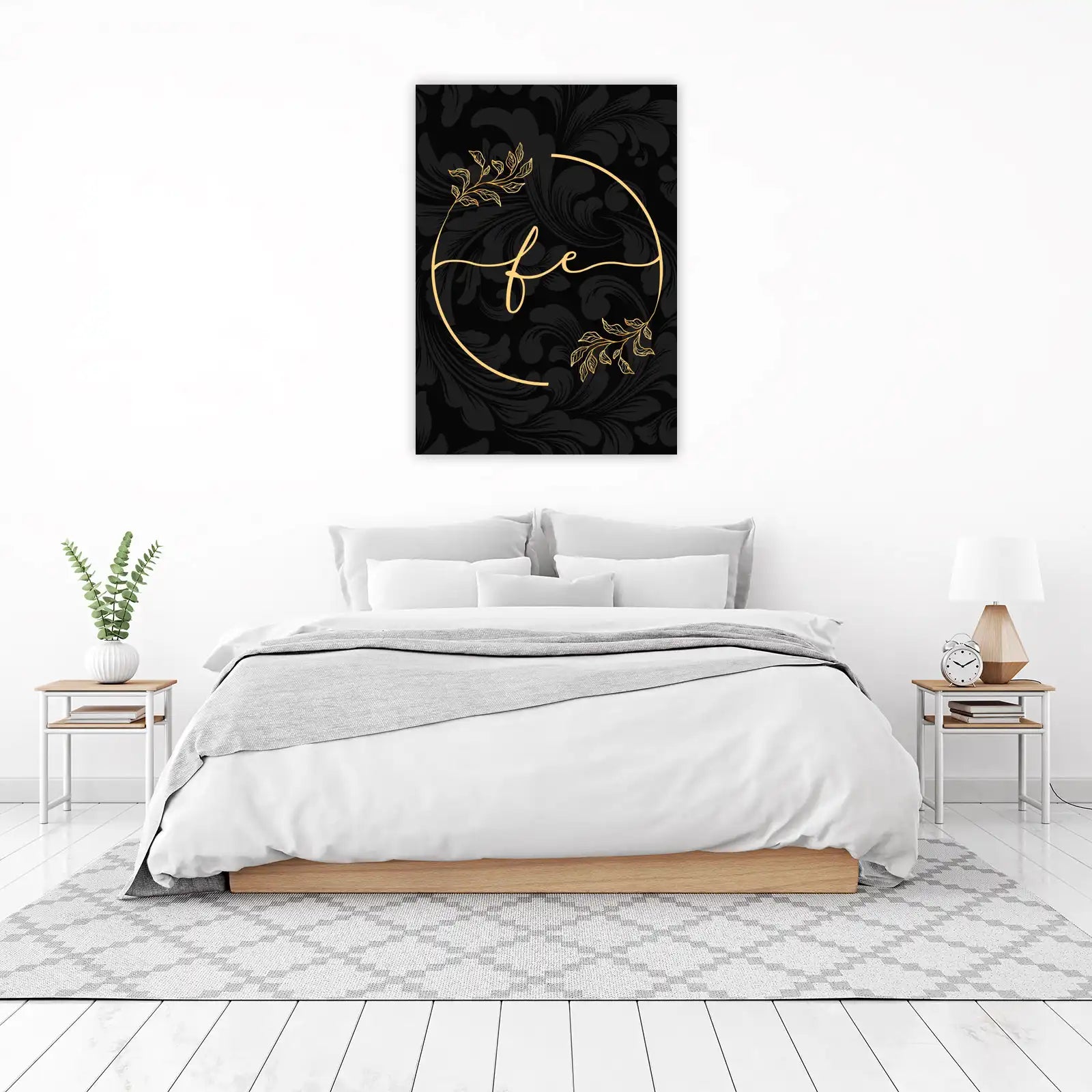 Elegant Gold Floral Monogram Wall Art
