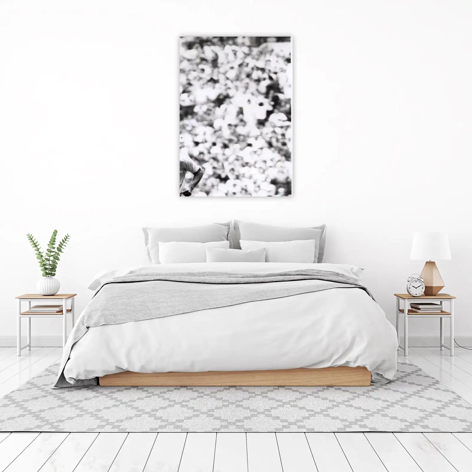Abstract Black & White Floral Wall Art