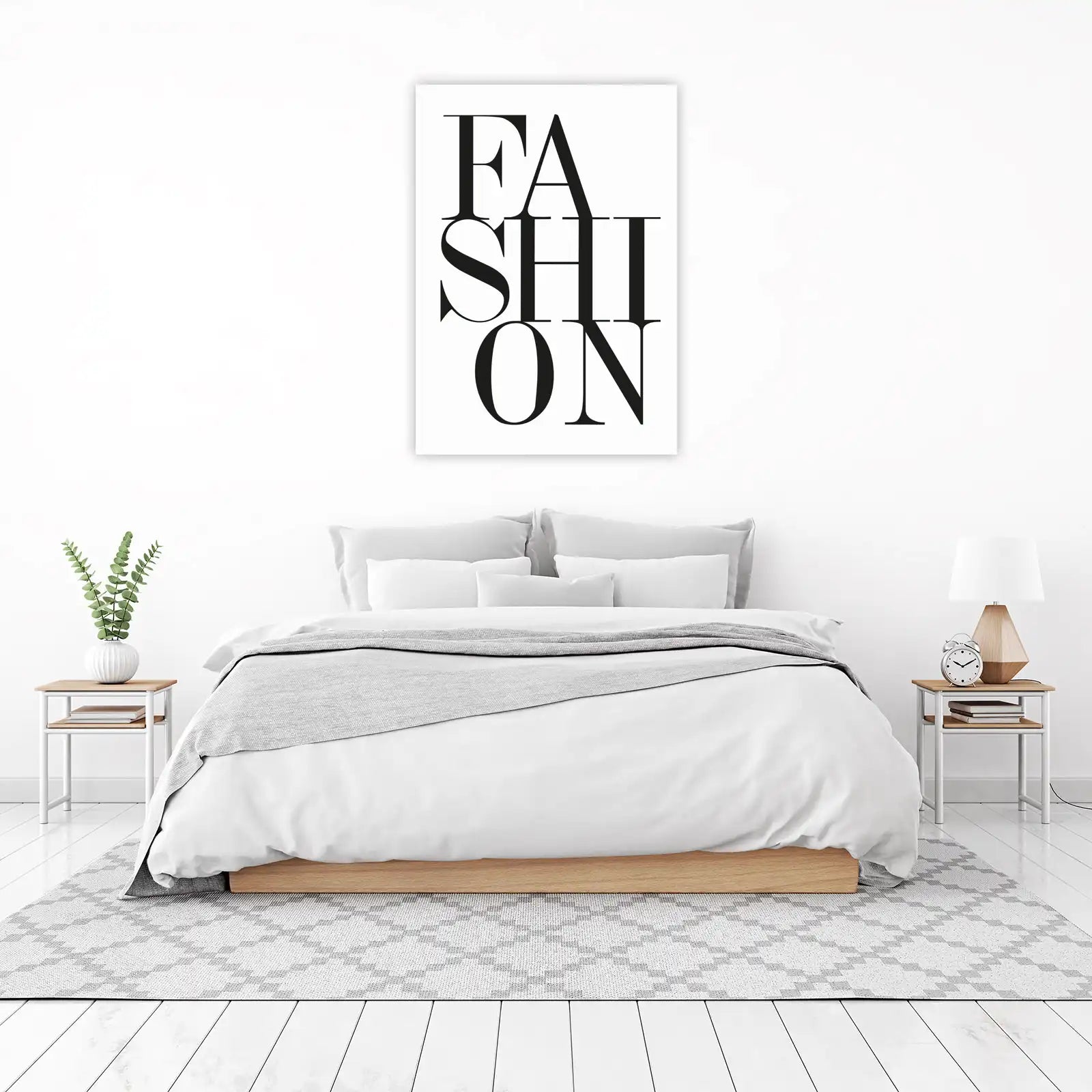 Chic Fashion Typography Black & White Wall Art