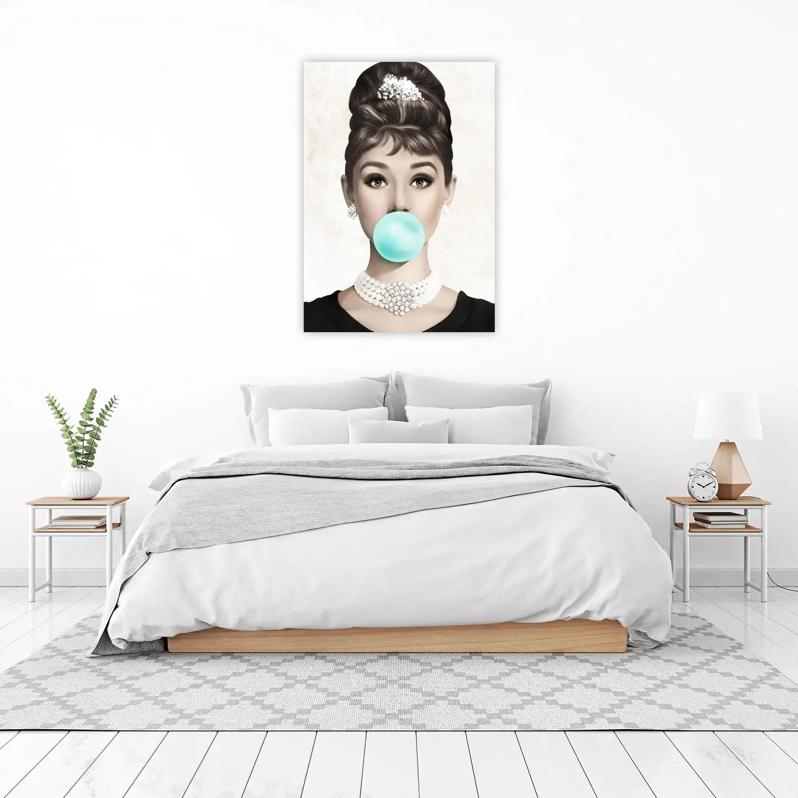 Audrey Hepburn Bubblegum Chic Wall Art
