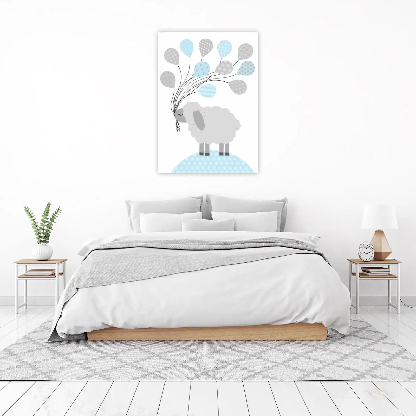 Whimsical Sheep & Balloons Wall Art