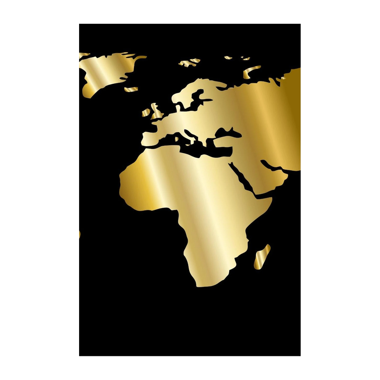 Luxurious Gold World Map Wall Art