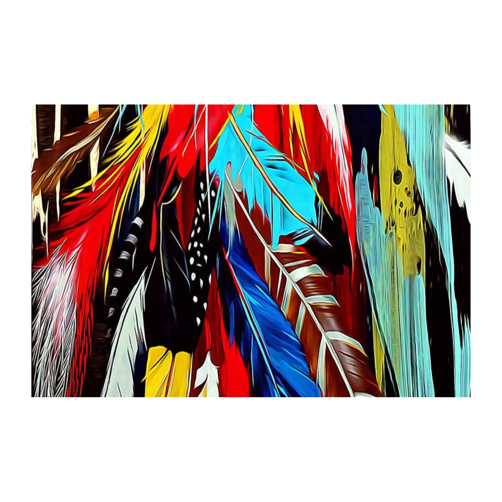Vibrant Feather Burst Wall Art
