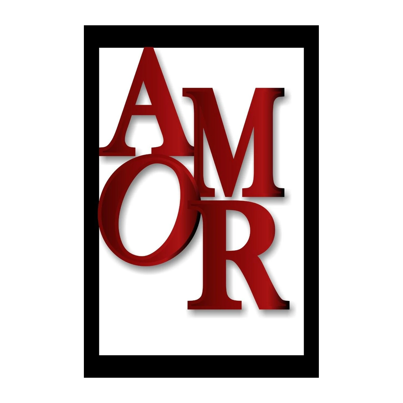 Bold Red Amor Typography Wall Art