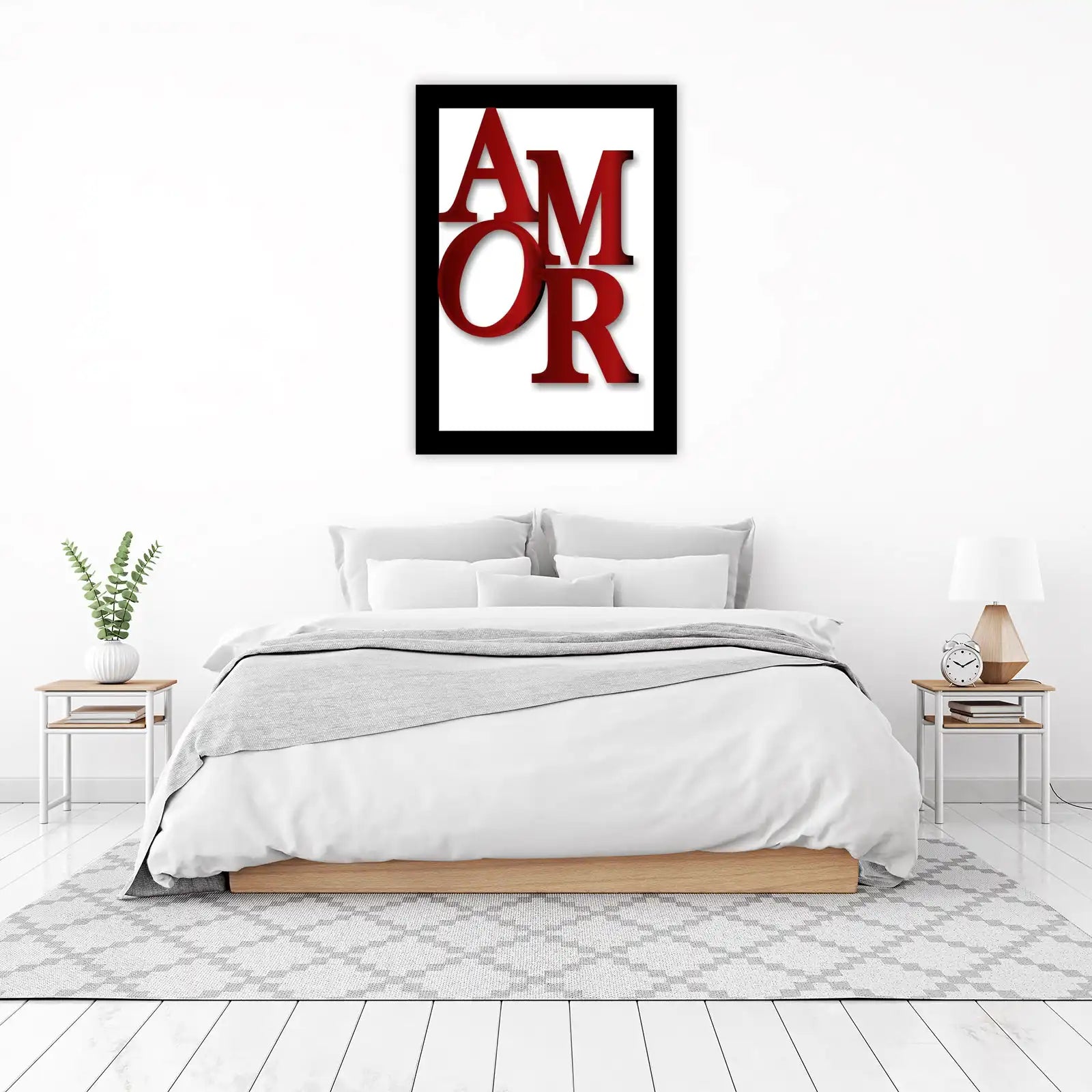 Bold Red Amor Typography Wall Art