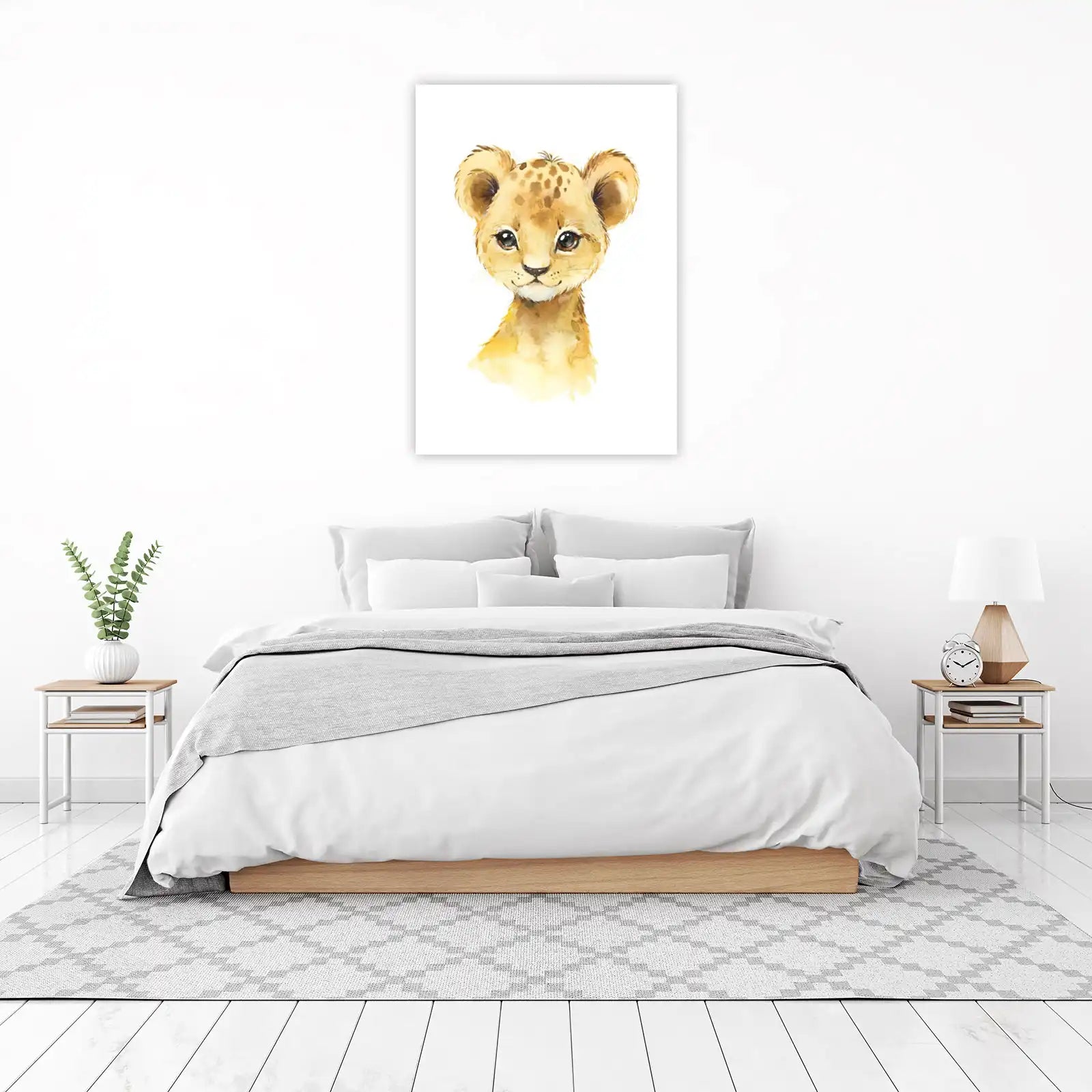 Adorable Lion Cub Watercolor Wall Art Wall Art