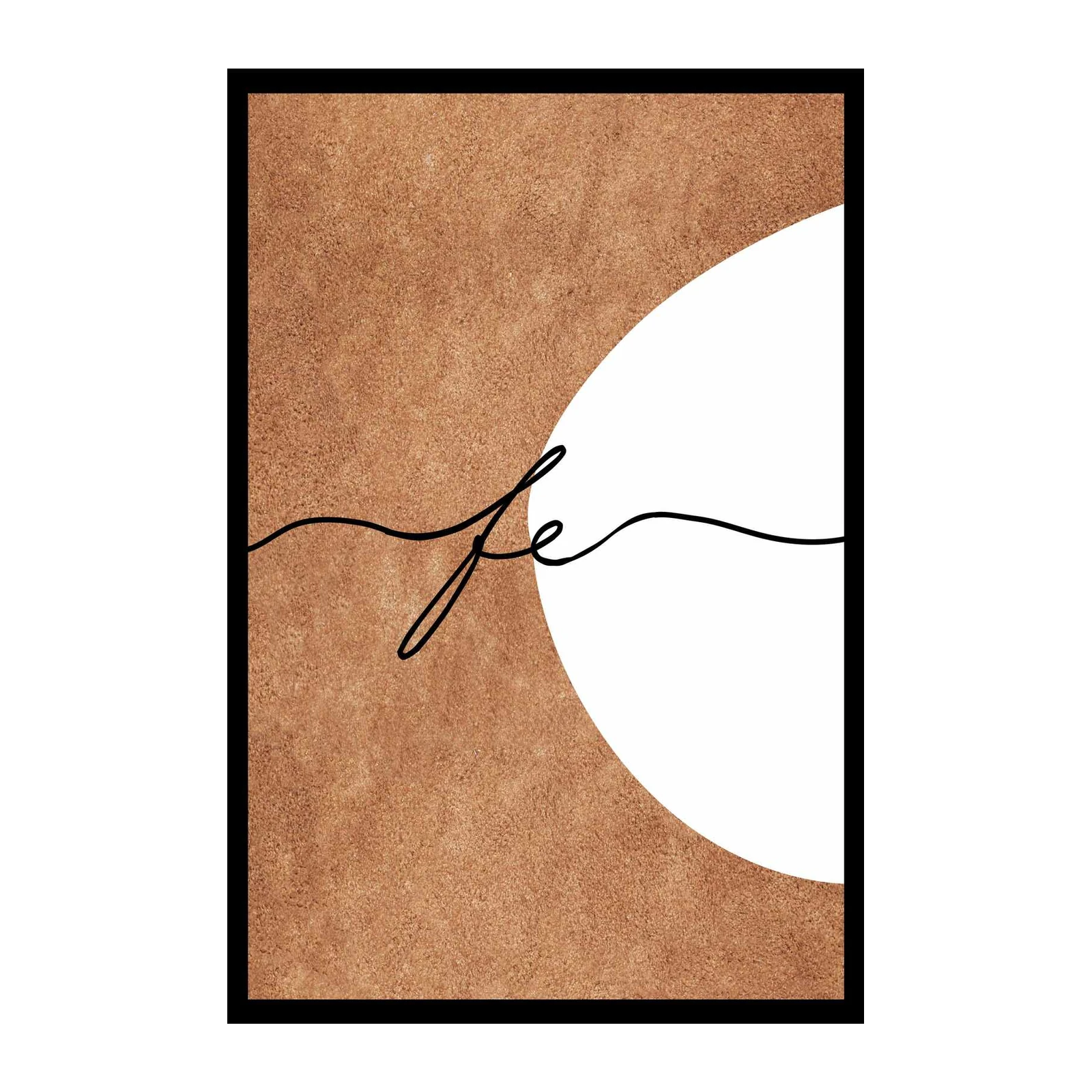 Minimalist Faith Script Brown Wall Art