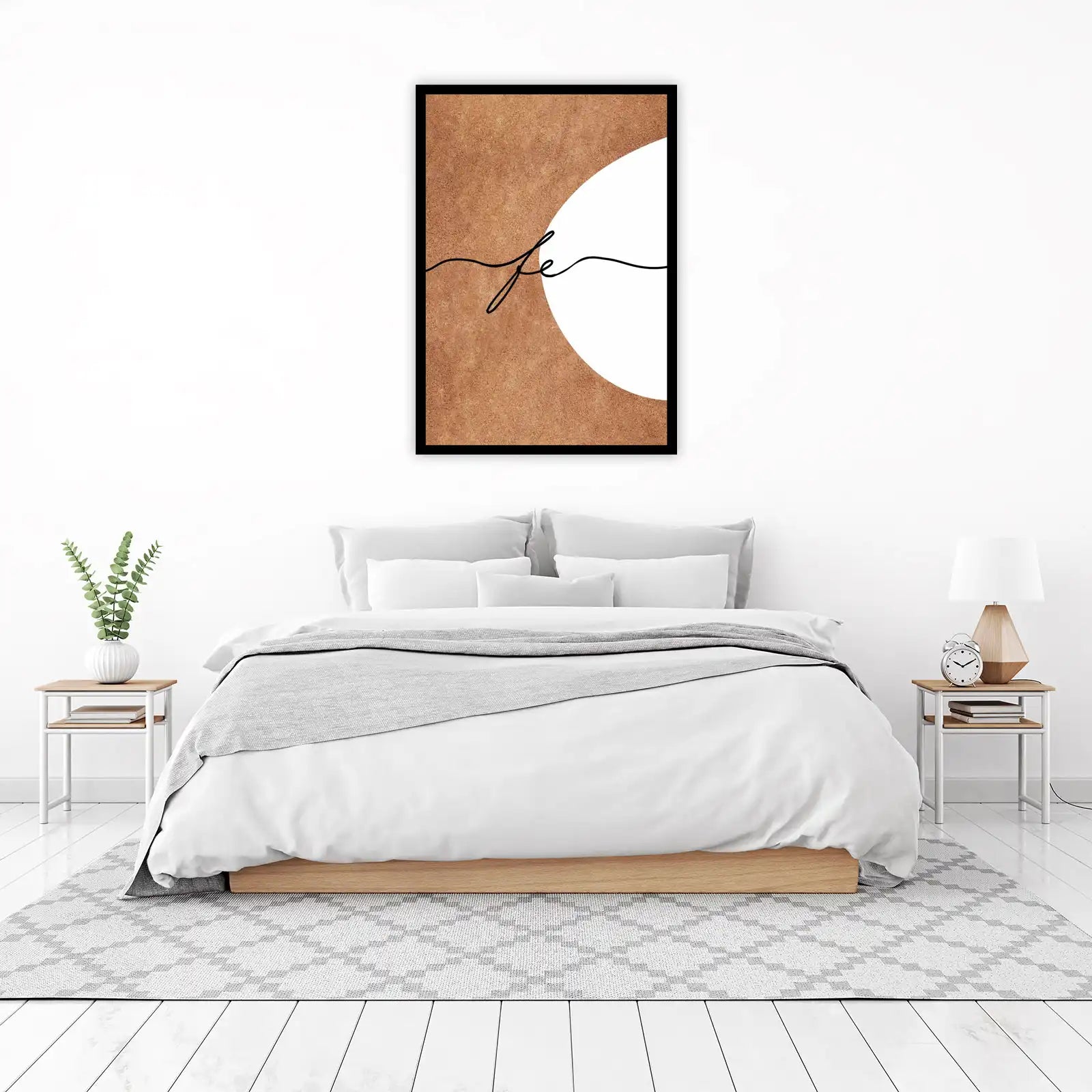 Minimalist Faith Script Brown Wall Art