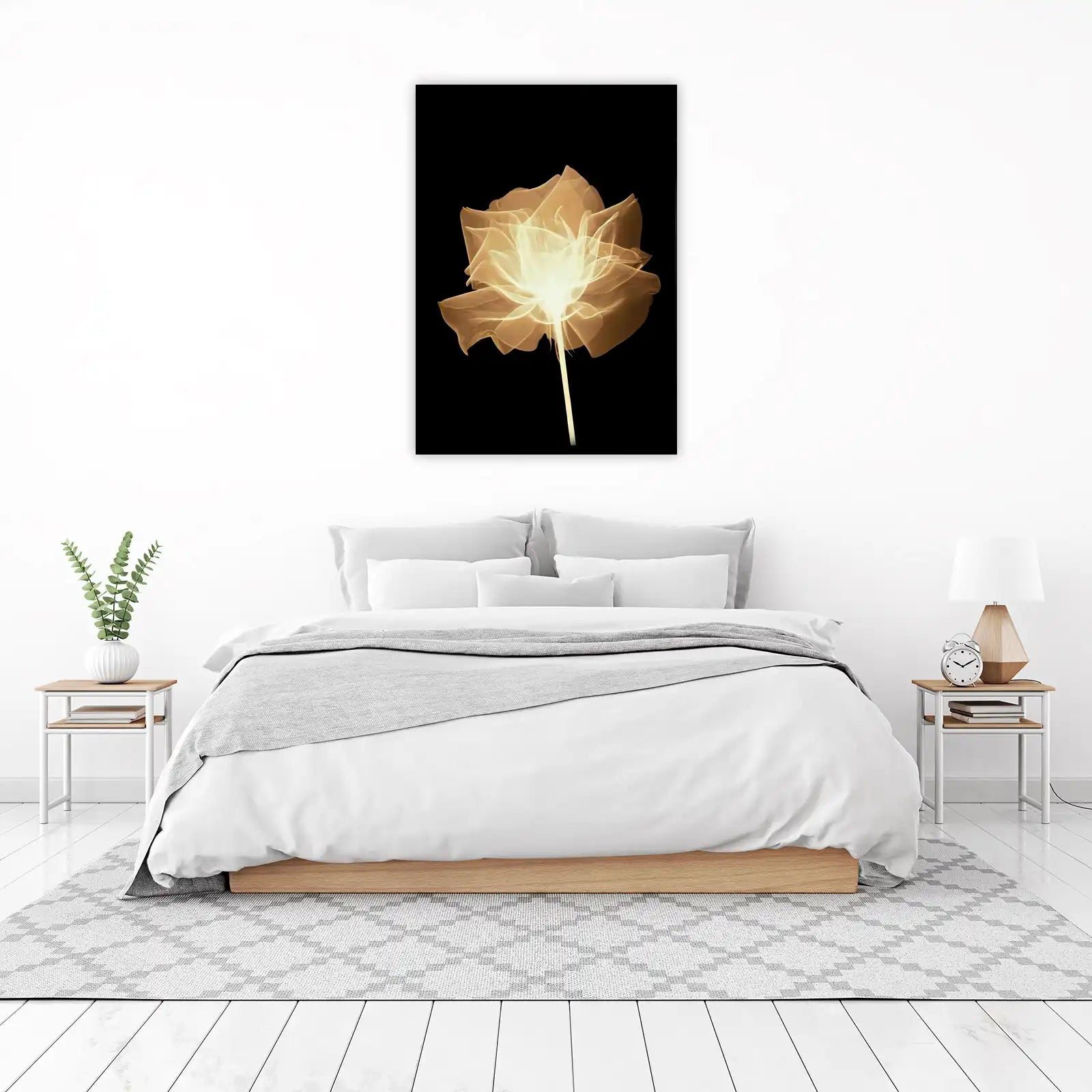 Luminous Golden Rose Wall Art Wall Art