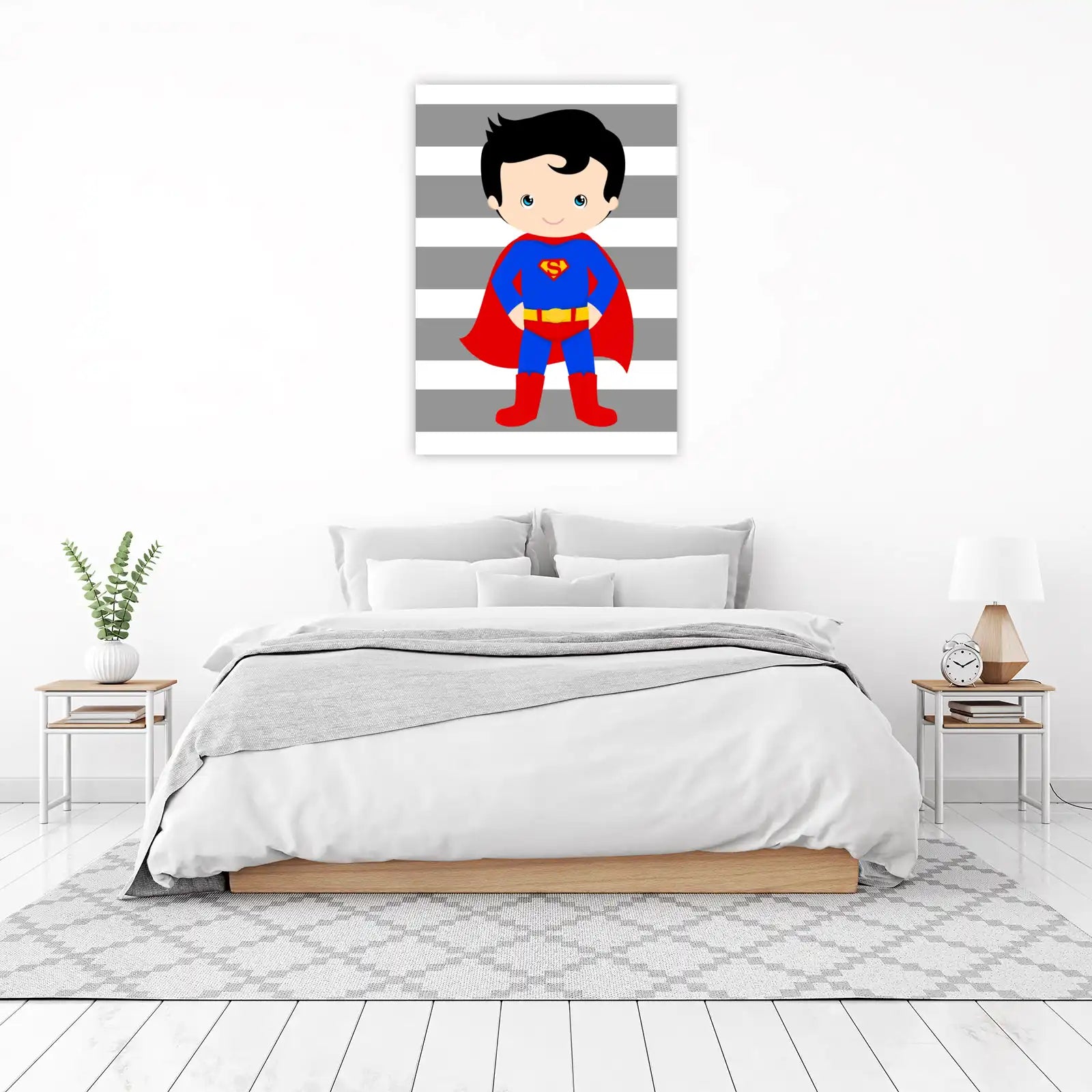 Cute Superman Kids Room Wall Art