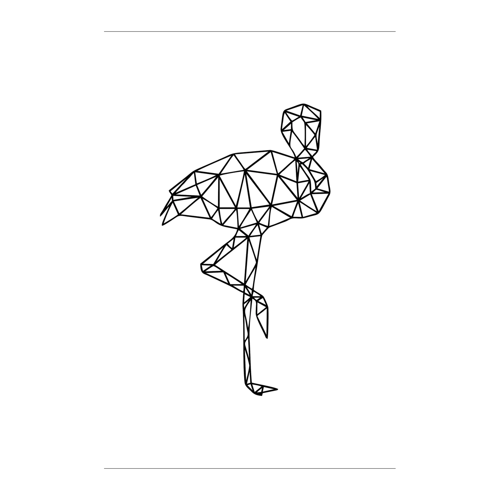 Geometric Flamingo Line Art Wall Art