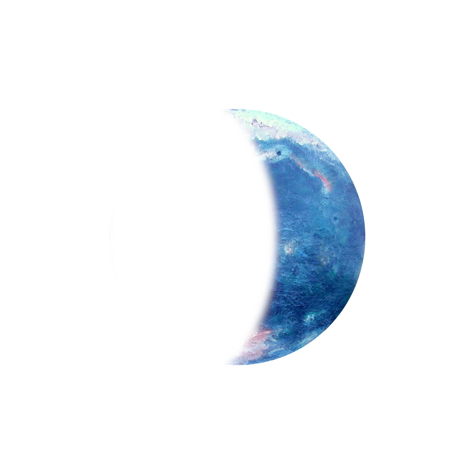 Abstract Blue Planet Crescent Wall Art