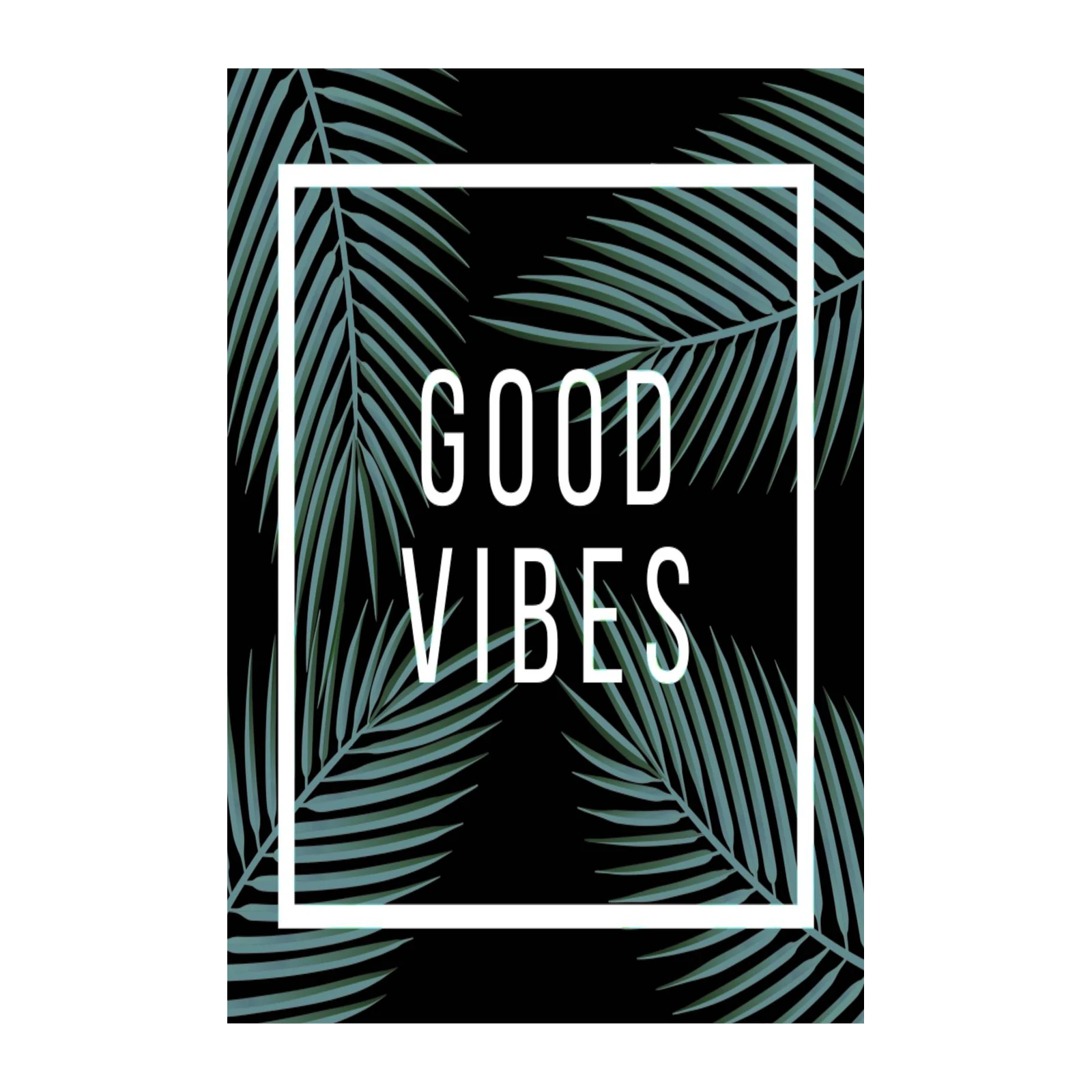 Good Vibes Tropical Palm Leaf Wall Art