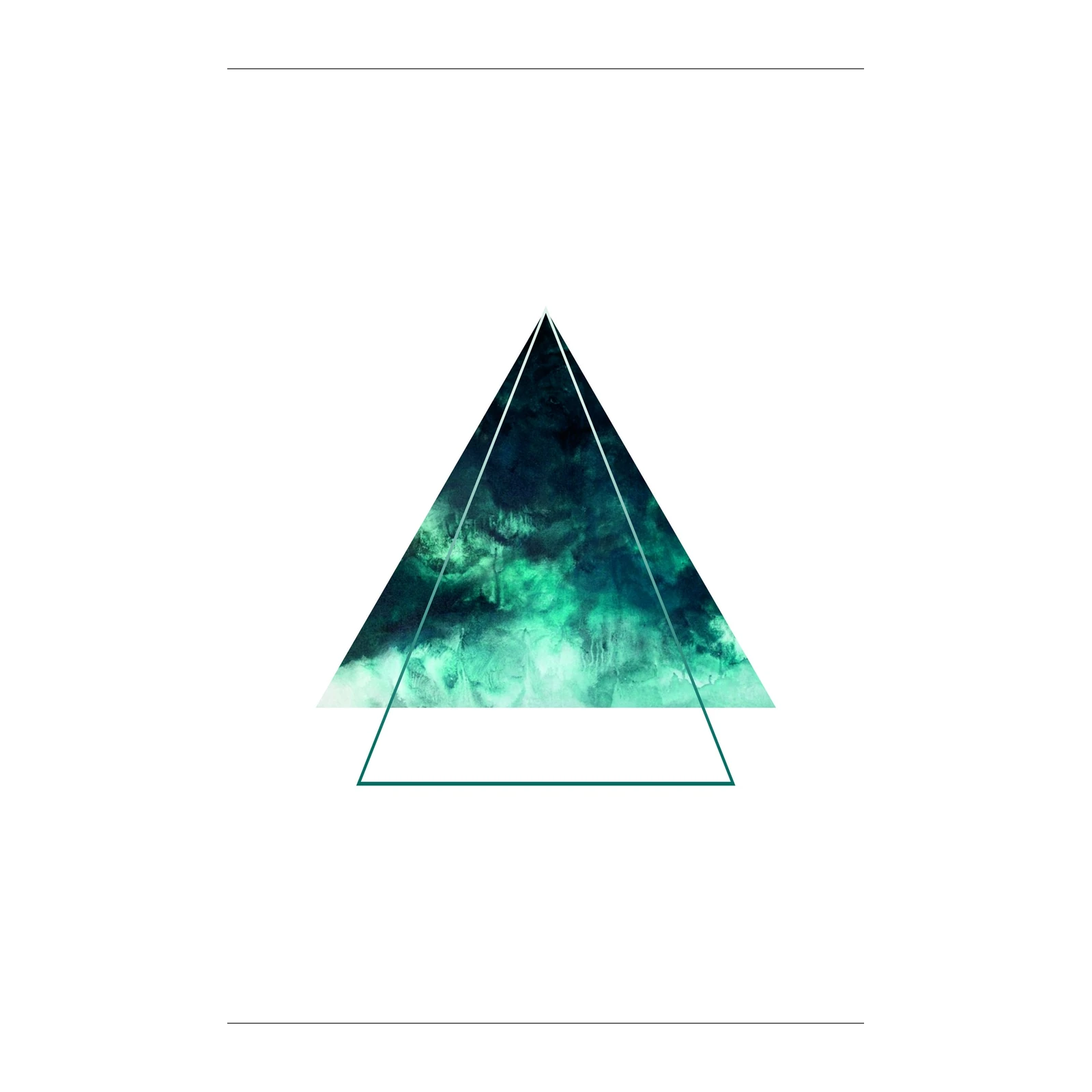 Emerald Abstract Triangle Wall Art