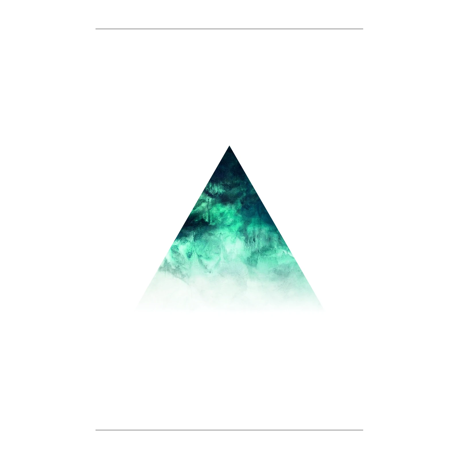 Geometric Teal Mountain Abstract Wall Art