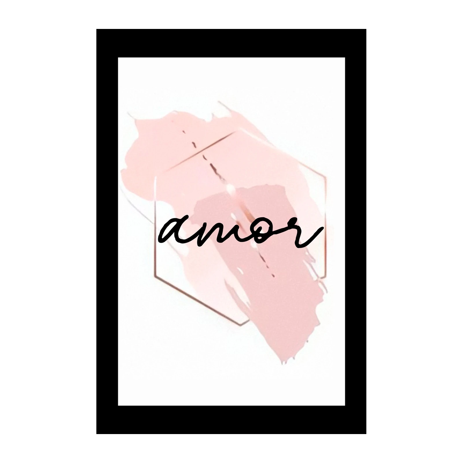 Elegant Amor Watercolor Hexagon Wall Art