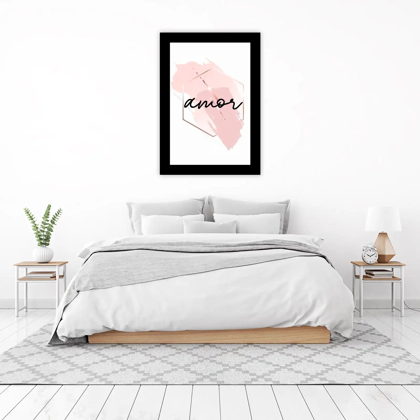 Elegant Amor Watercolor Hexagon Wall Art