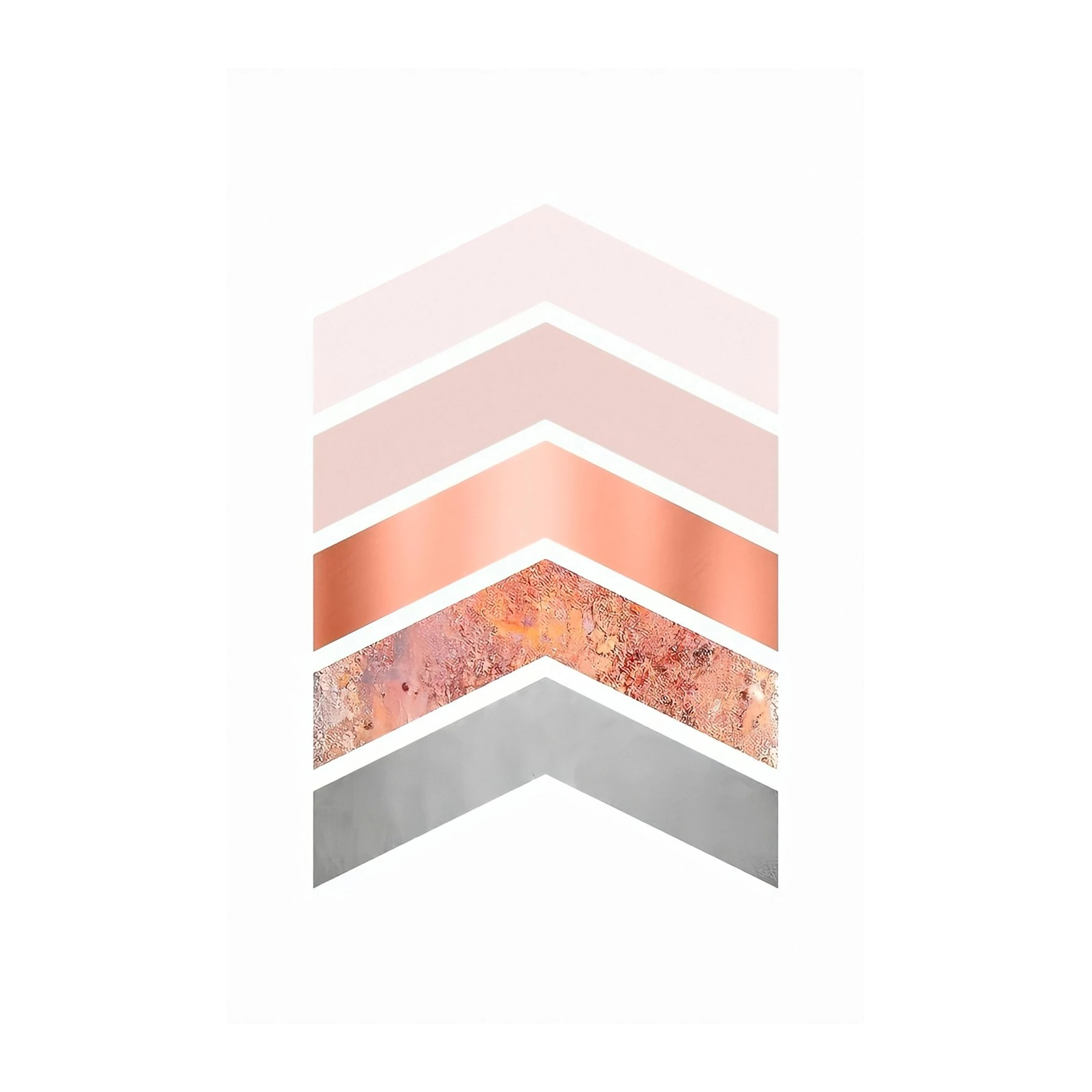 Modern Rose Gold Chevron Wall Art