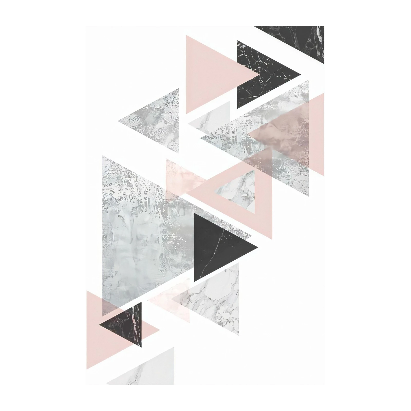 Geometric Blush & Marble Wall Art