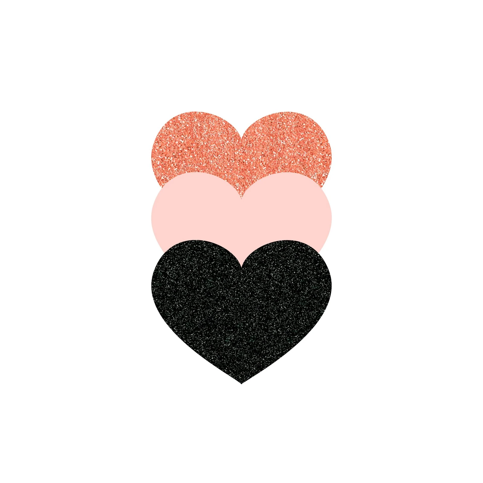Sparkling Love Hearts Geometric Wall Art