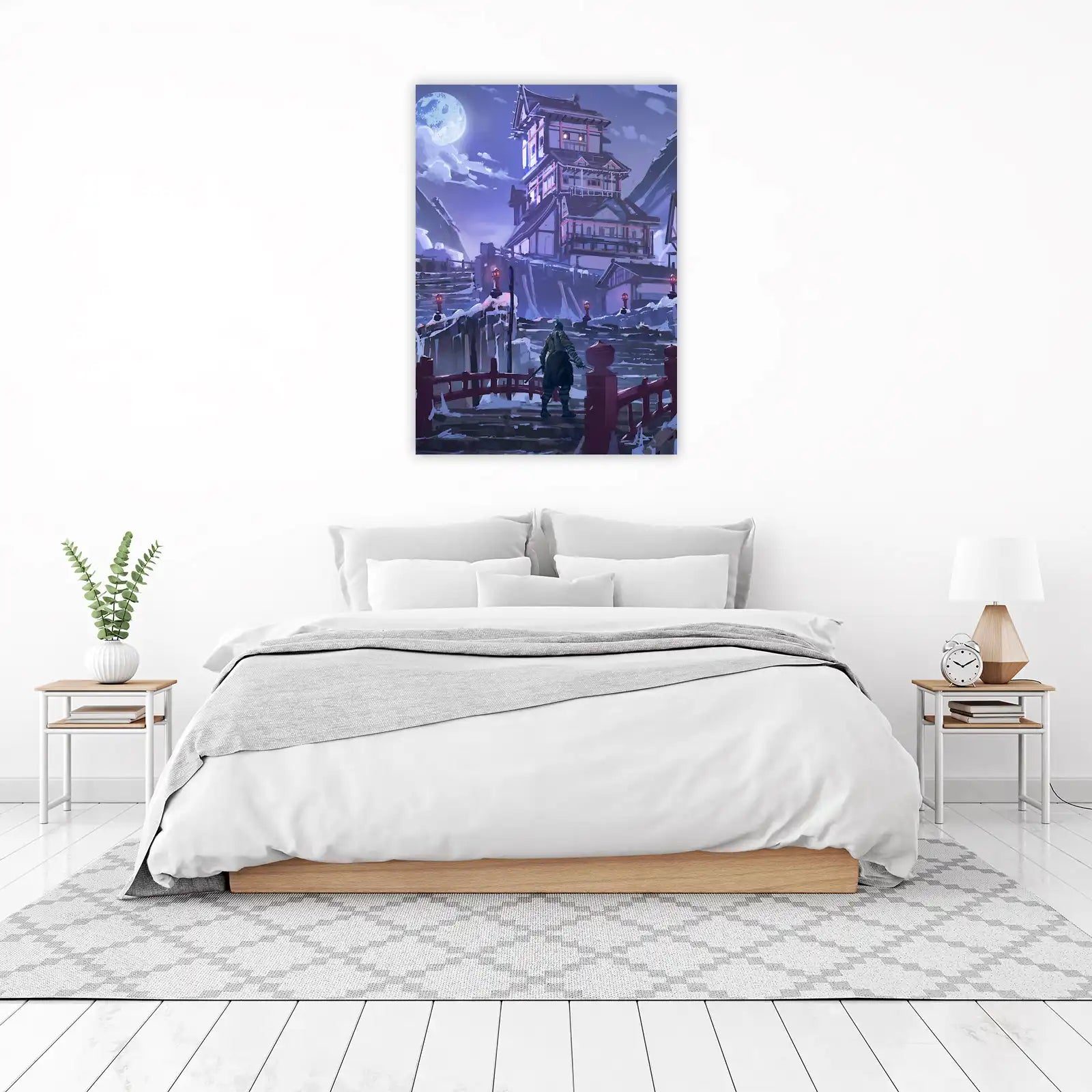 Mystic Samurai Winter Castle Wall Art