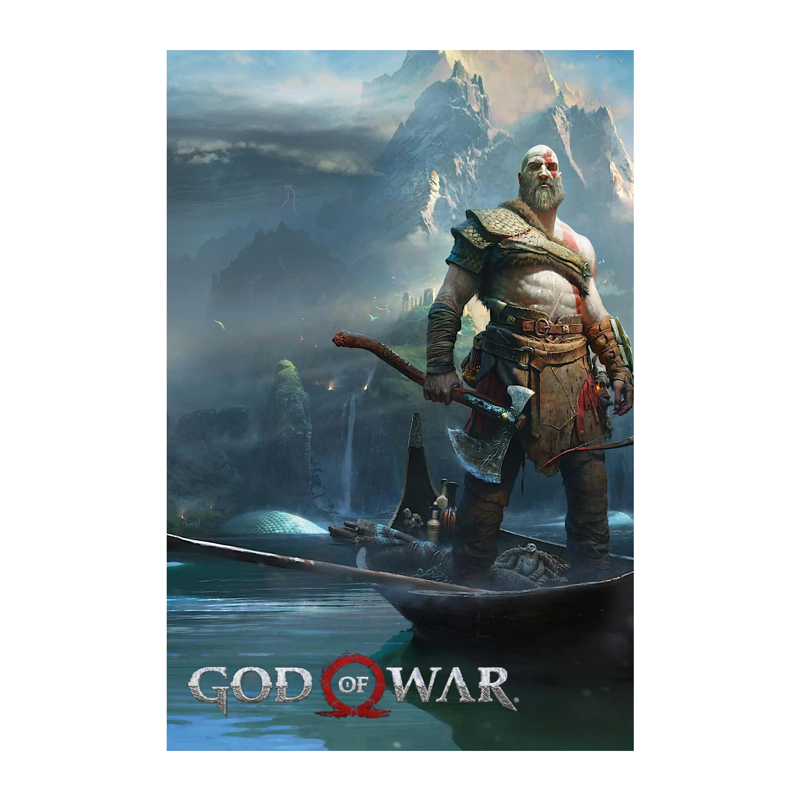 Epic God of War Kratos Axe Wall Art