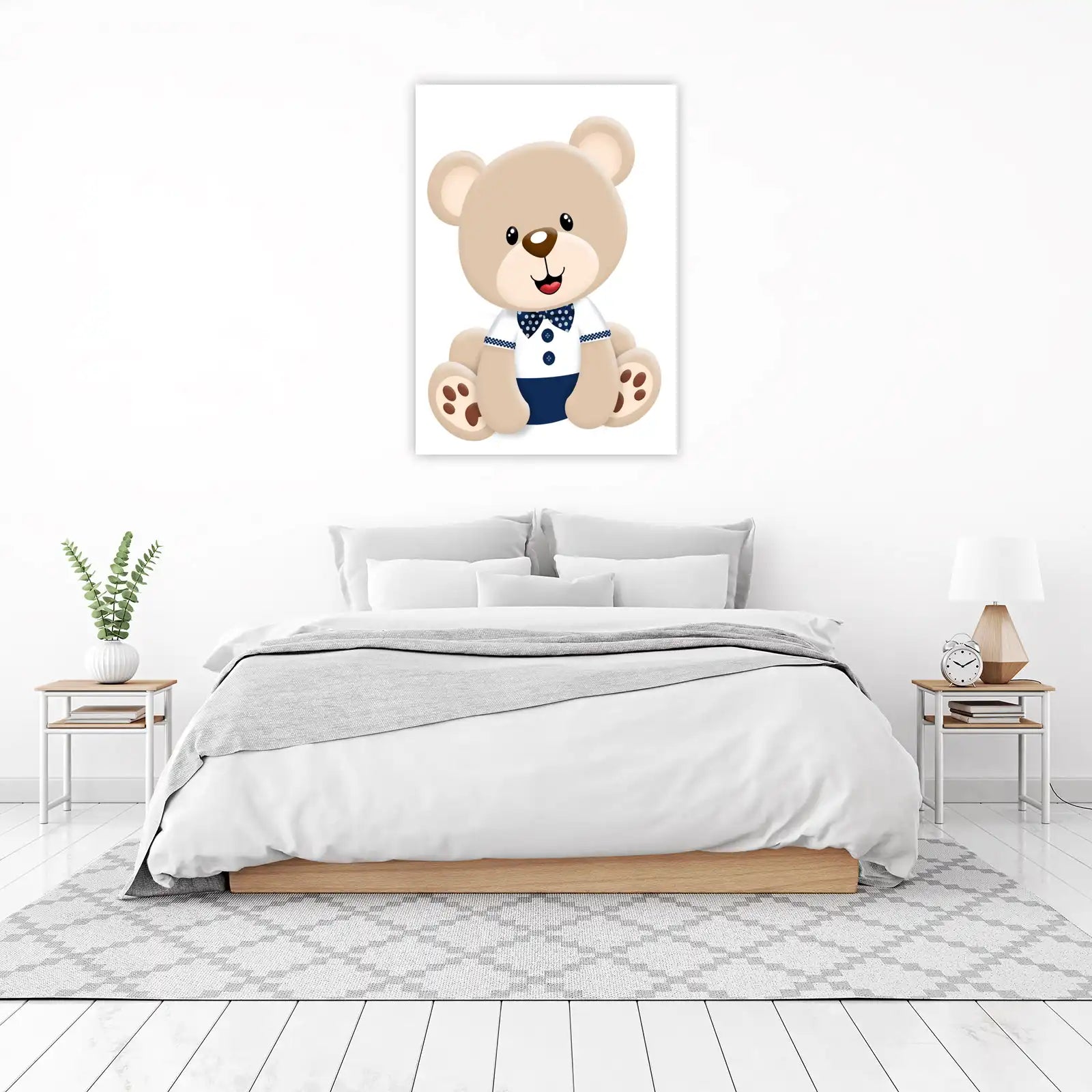 Adorable Teddy Bear with Bowtie Wall Art