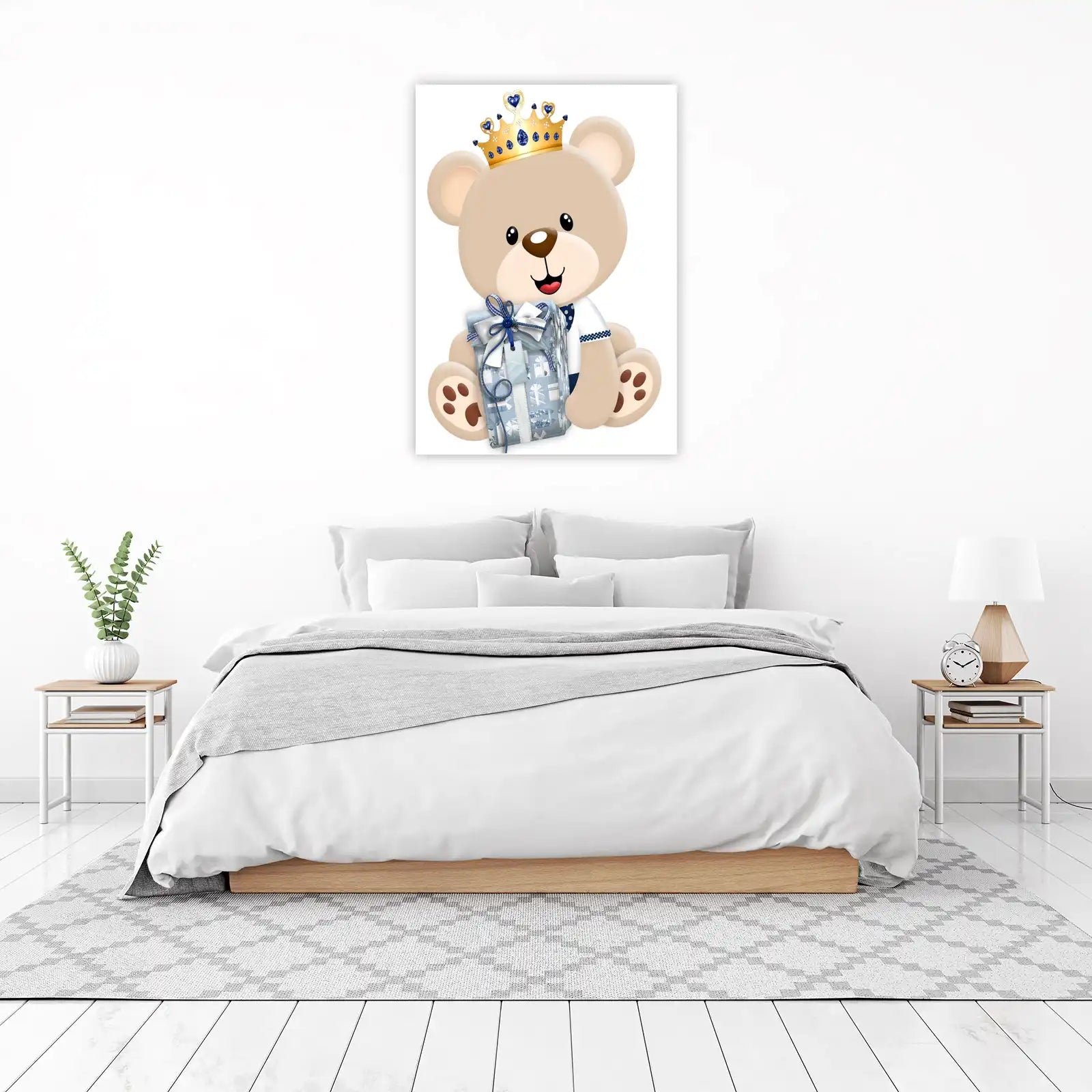 Royal Prince Teddy Bear with Gift Wall Art