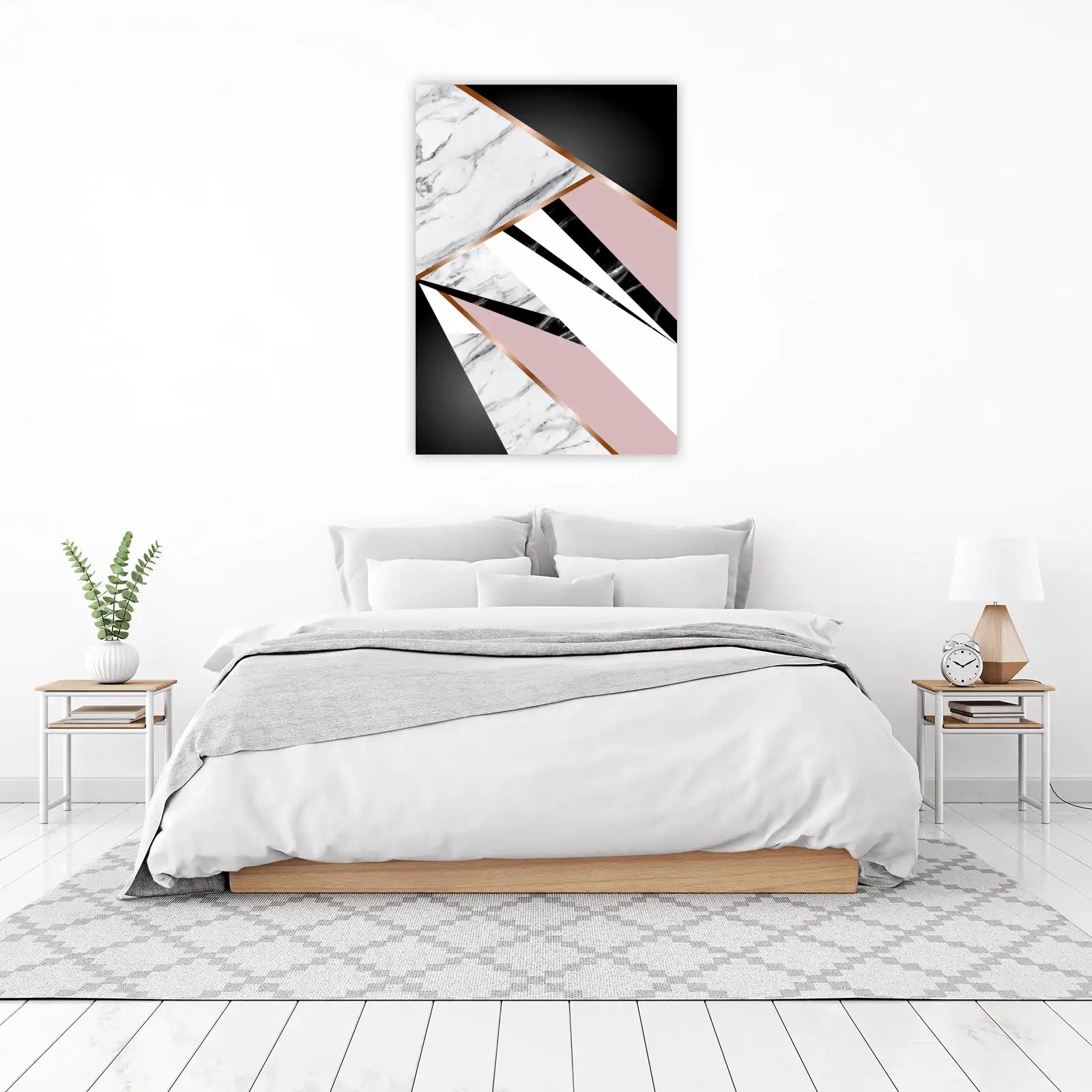 Geometric Marble Blush Gold Wall Art