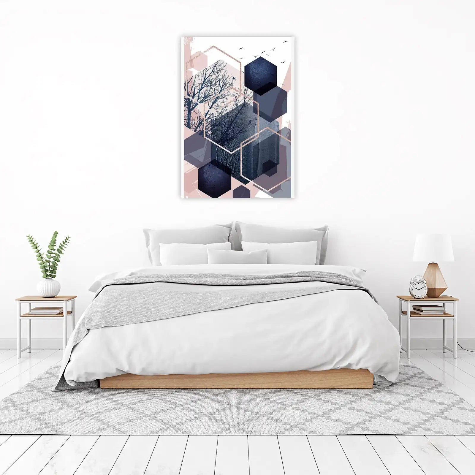 Geometric Tree & Birds Wall Art