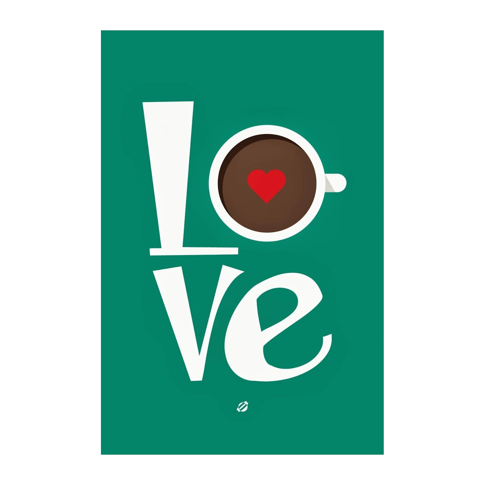 Love Coffee Heart Graphic Art Wall Art