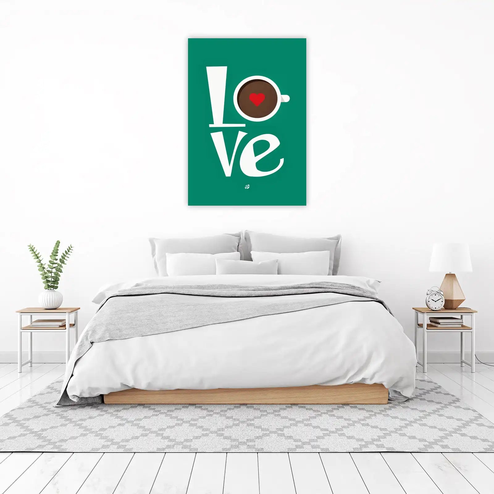 Love Coffee Heart Graphic Art Wall Art
