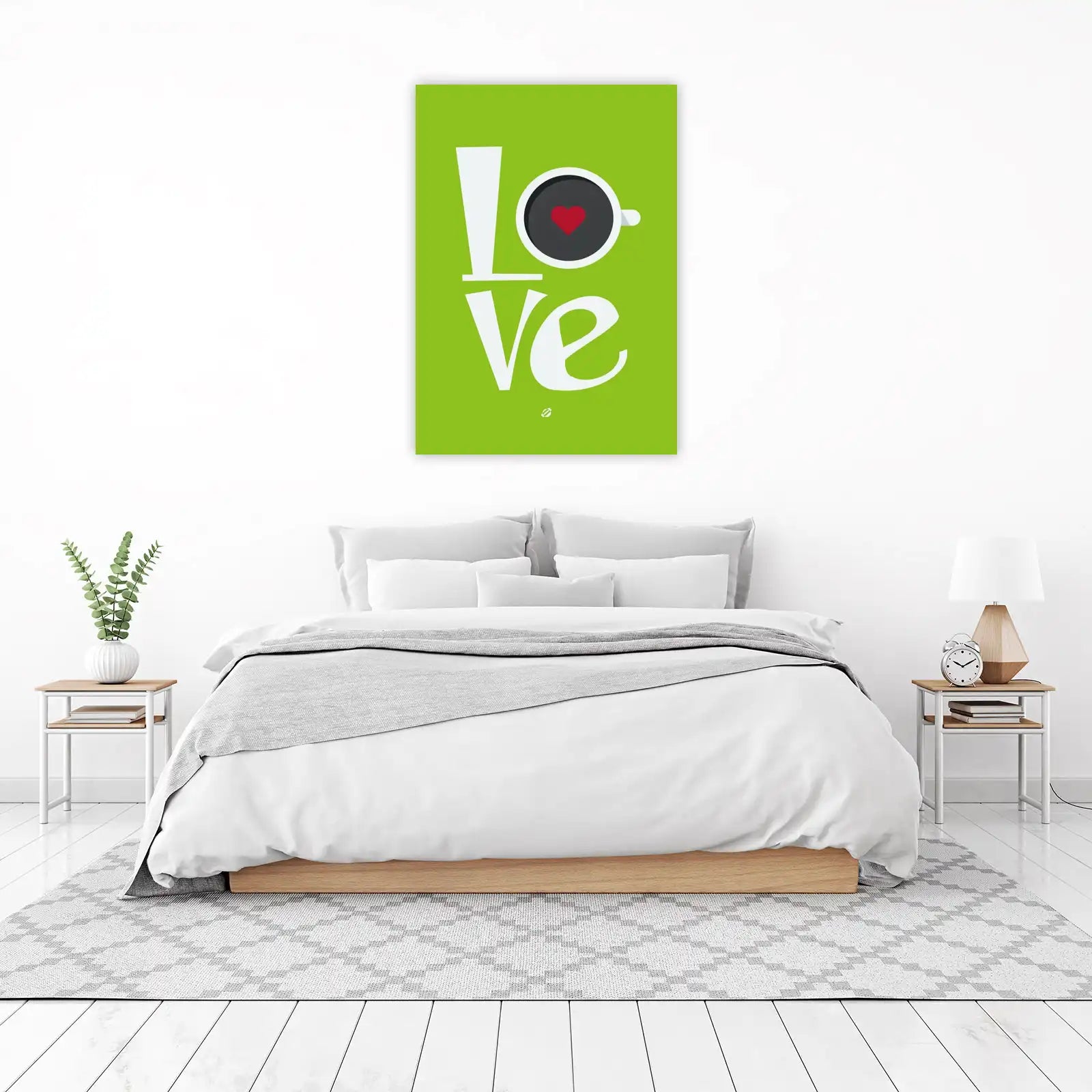 Love Coffee Heart Modern Typography Wall Art
