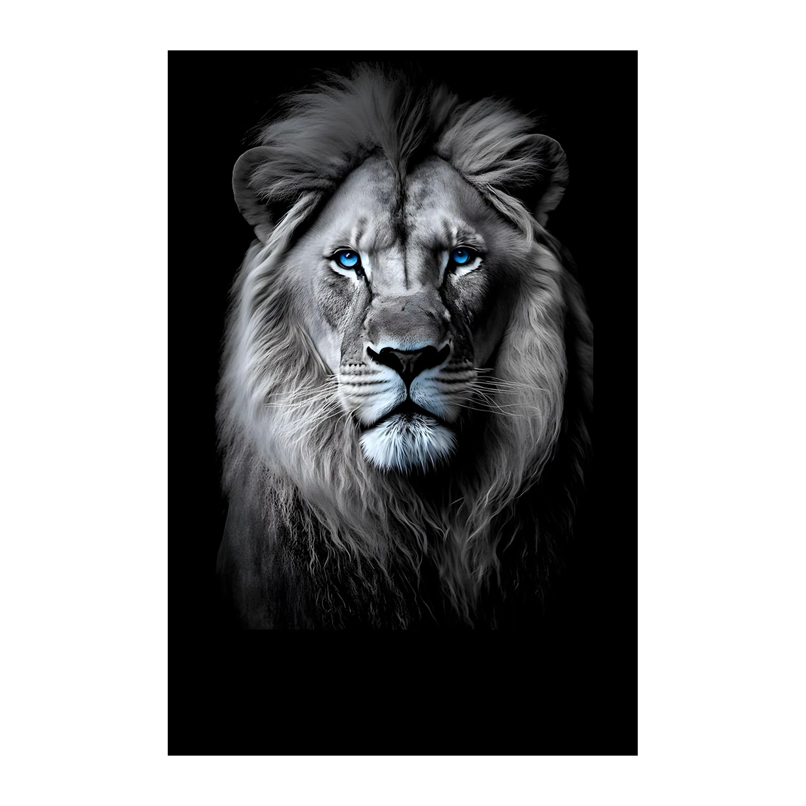 Majestic Lion with Blue Eyes Wall Art
