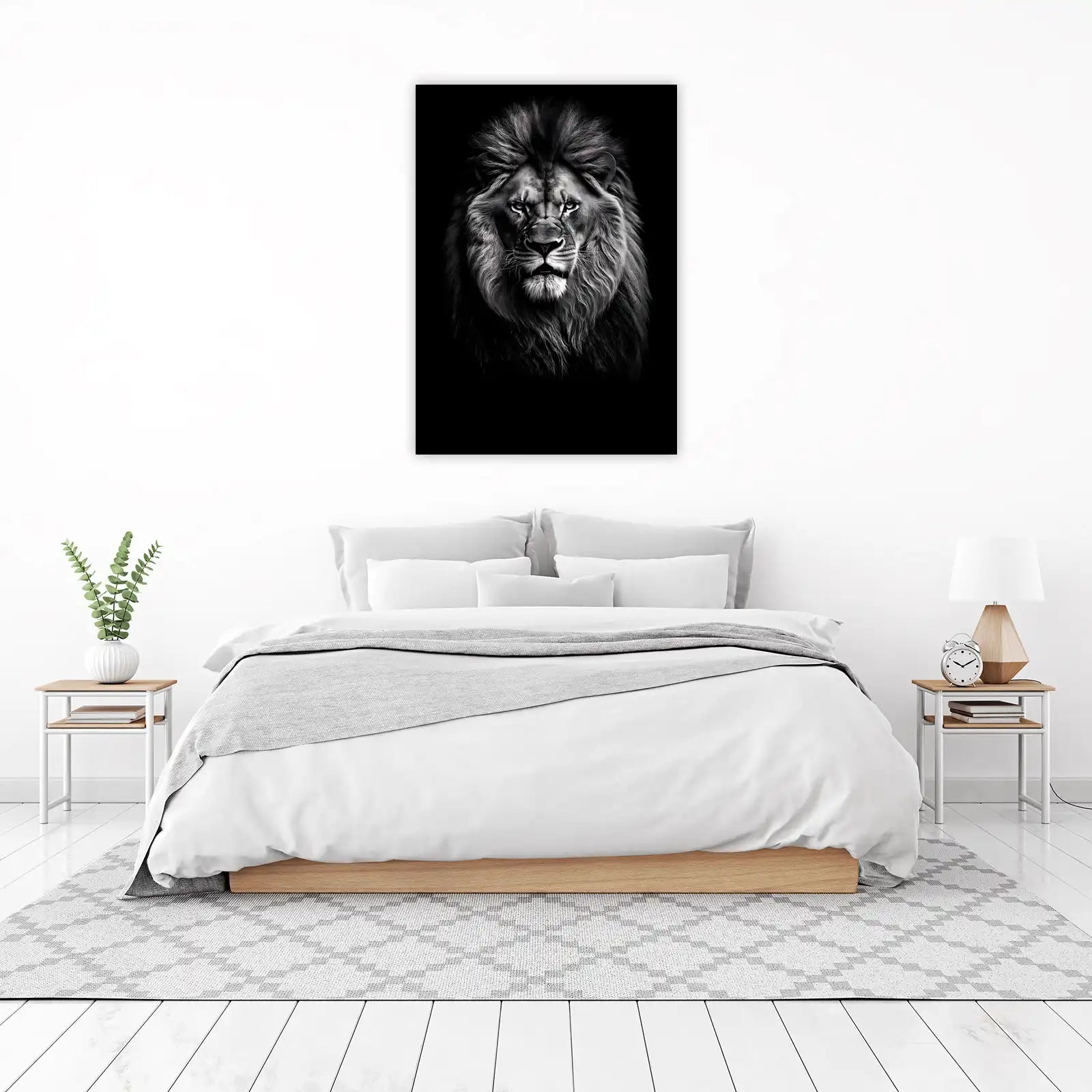 Majestic Lion King Black & White Wall Art