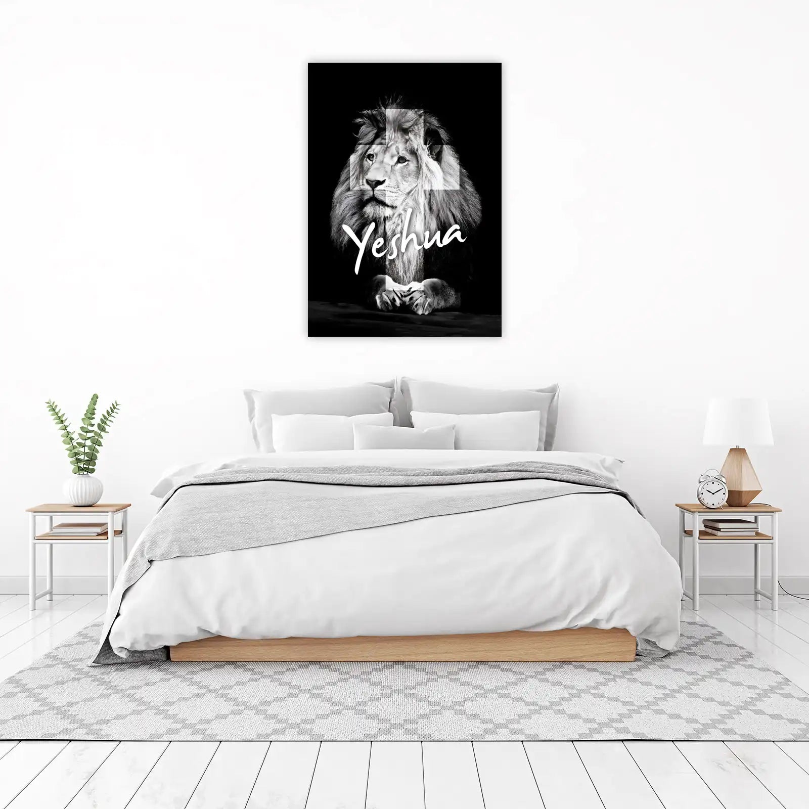 Majestic Lion 'Yeshua' Cross Wall Art