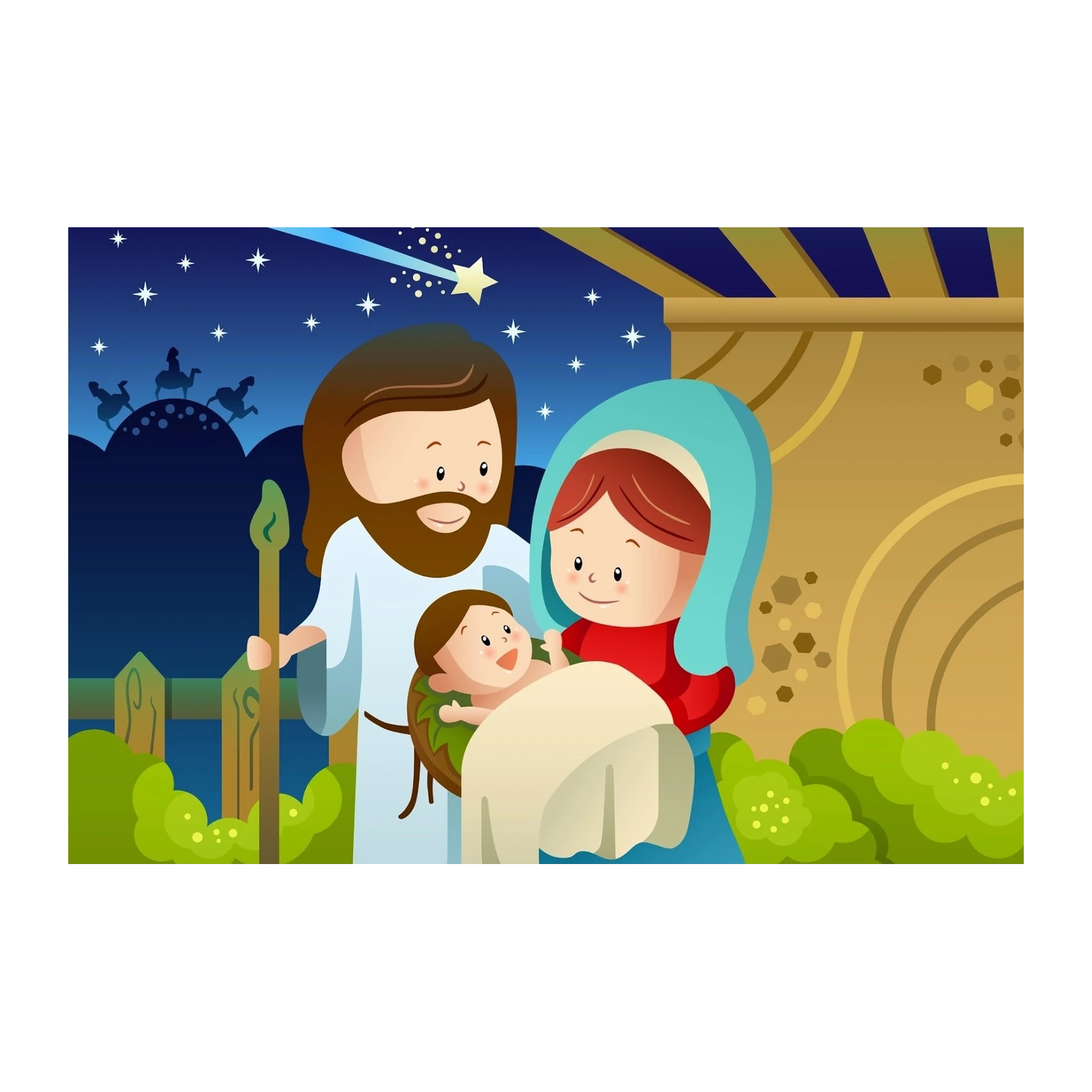 Joyful Nativity Scene Christmas Wall Art
