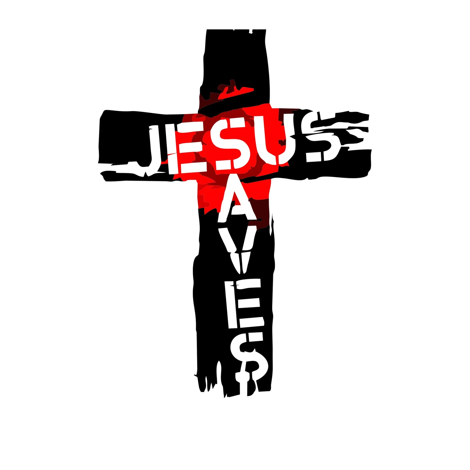 Bold Jesus Saves Cross Art Wall Art