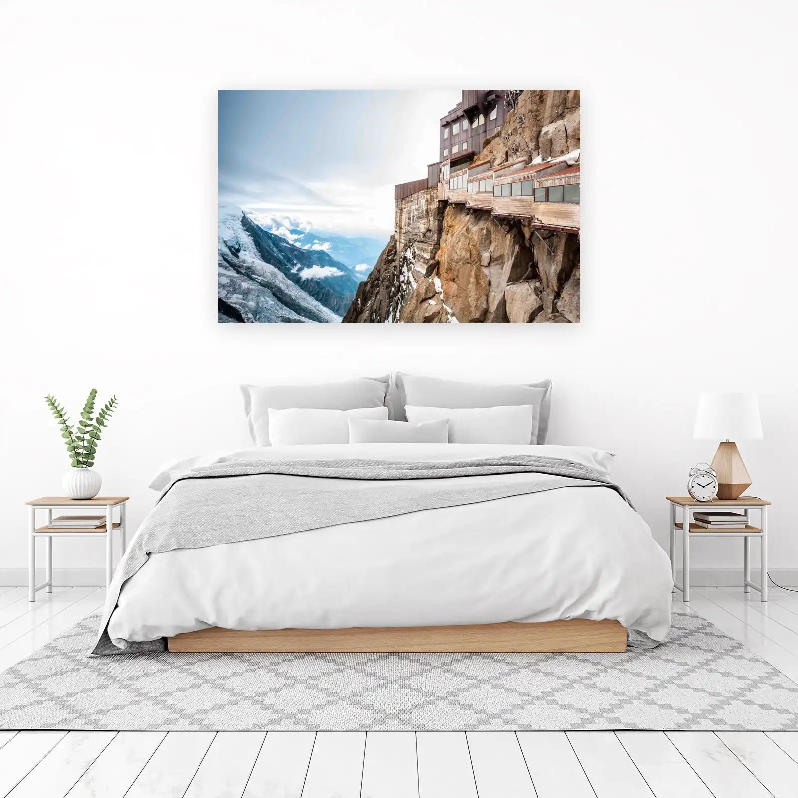 Majestic Alpine Peak & Cliffside Retreat Wall Art
