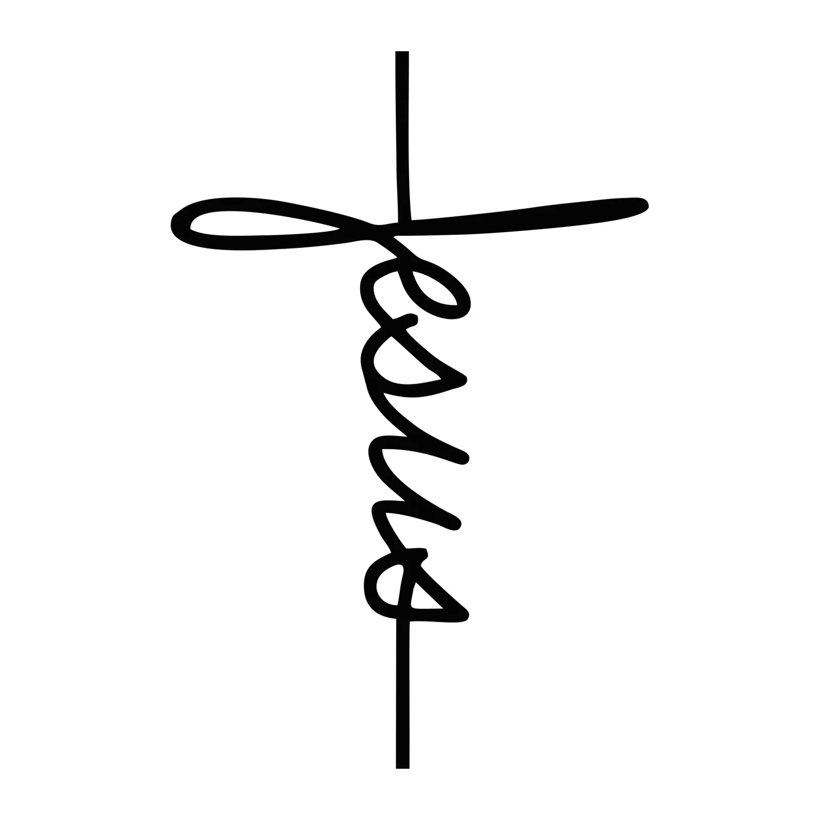 Jesus Calligraphy Cross Wall Art