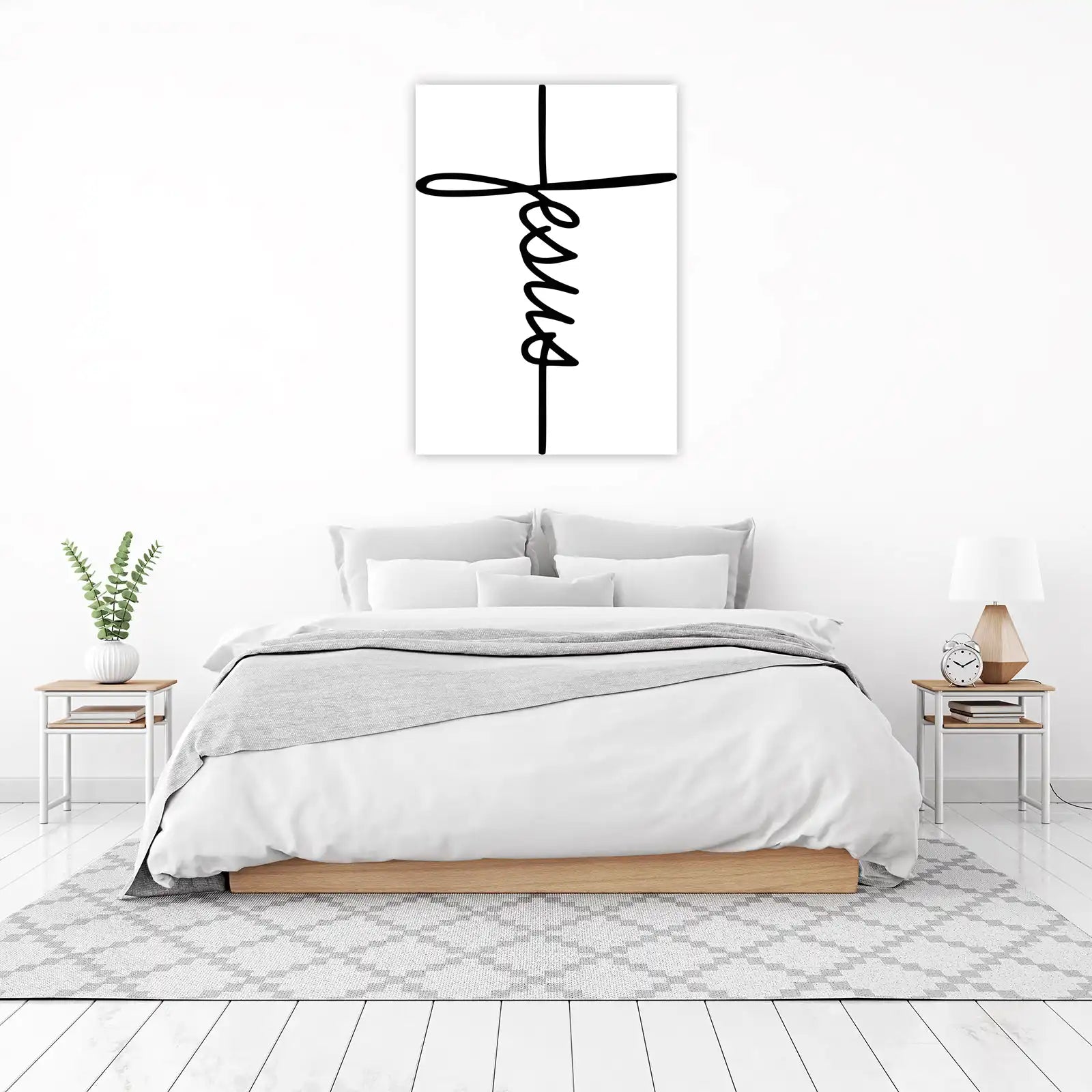 Jesus Calligraphy Cross Wall Art