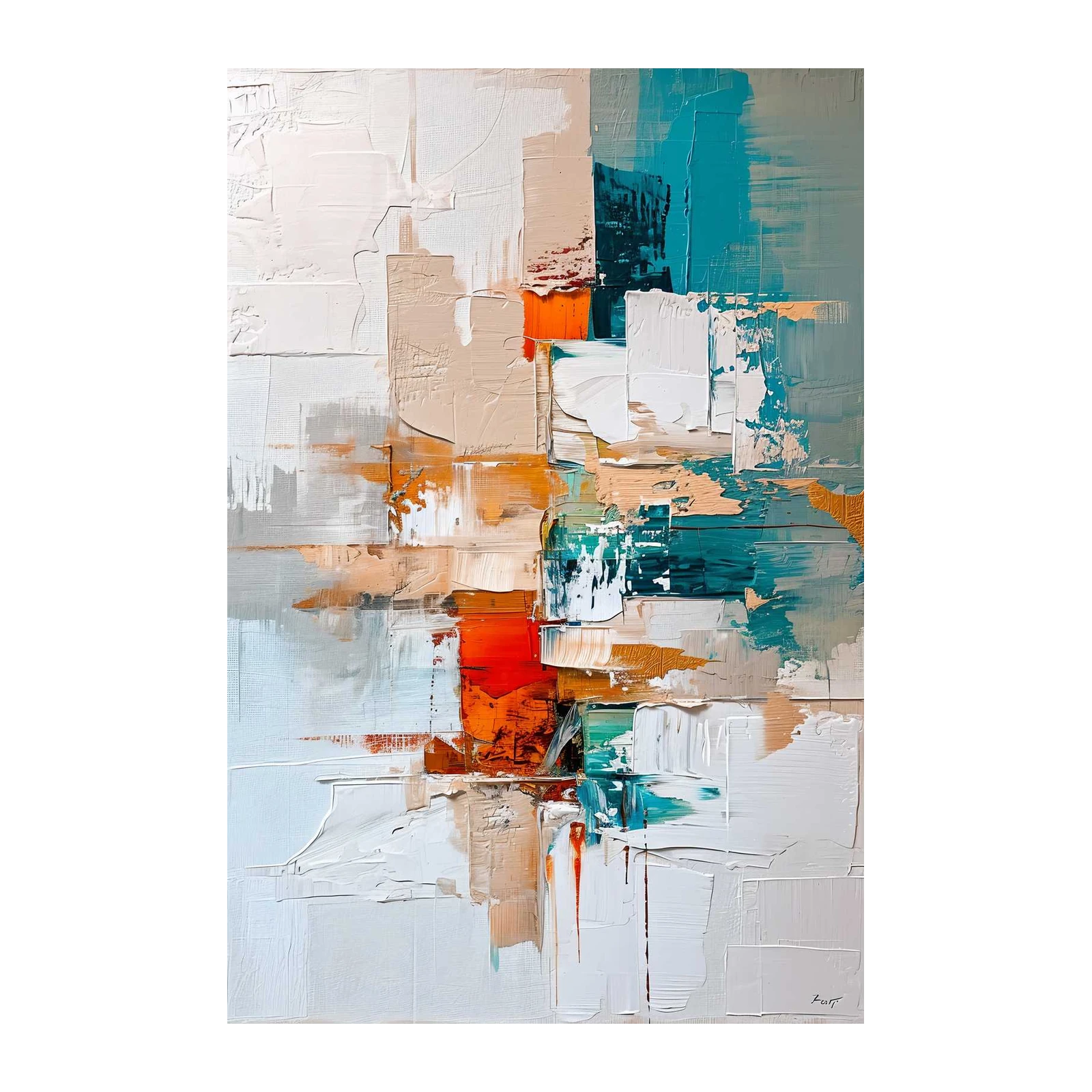Abstract Cityscape Textured Wall Art